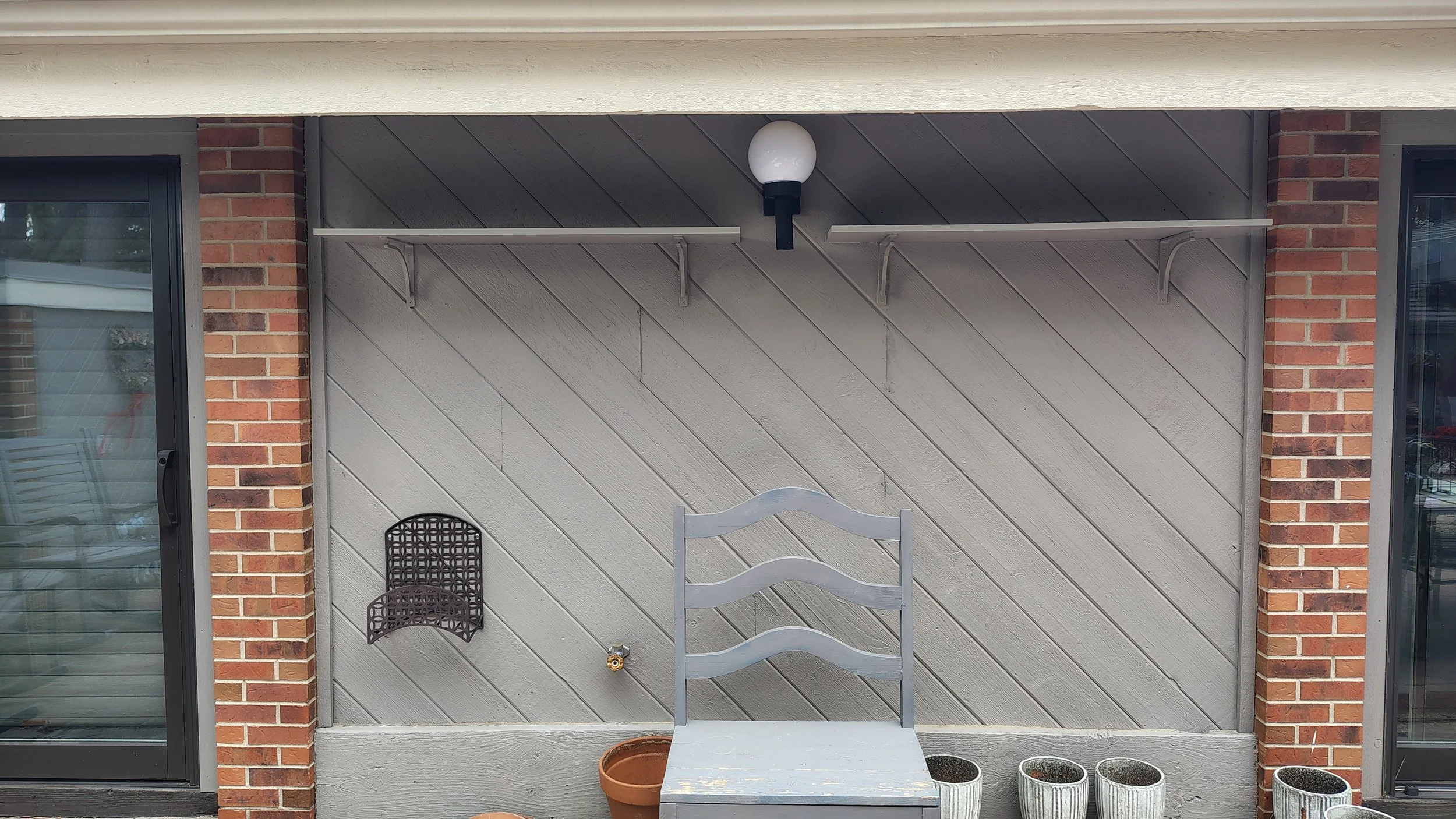 Installation of exterior shelves