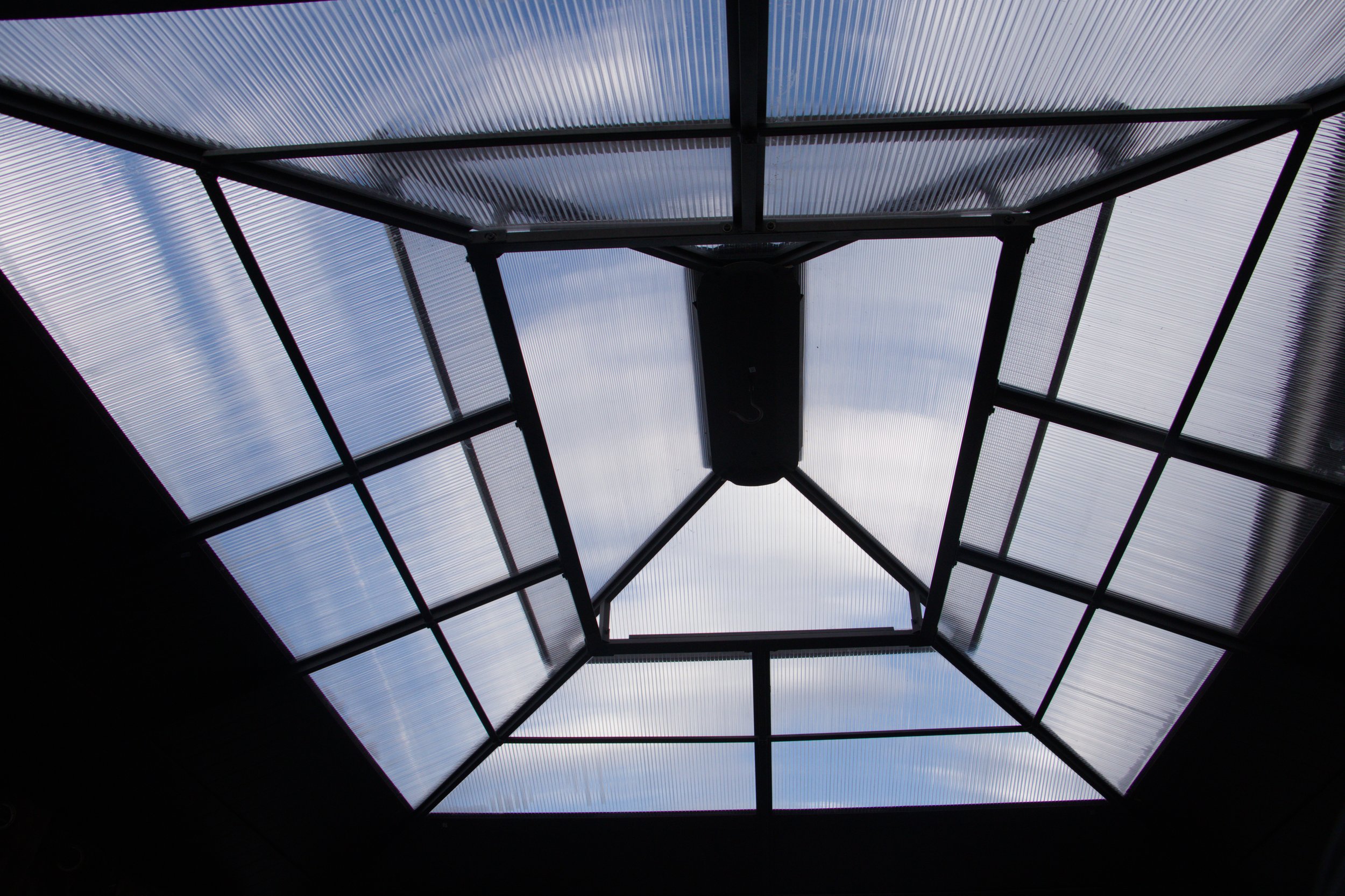 Gazebo roof after replacing clear panels