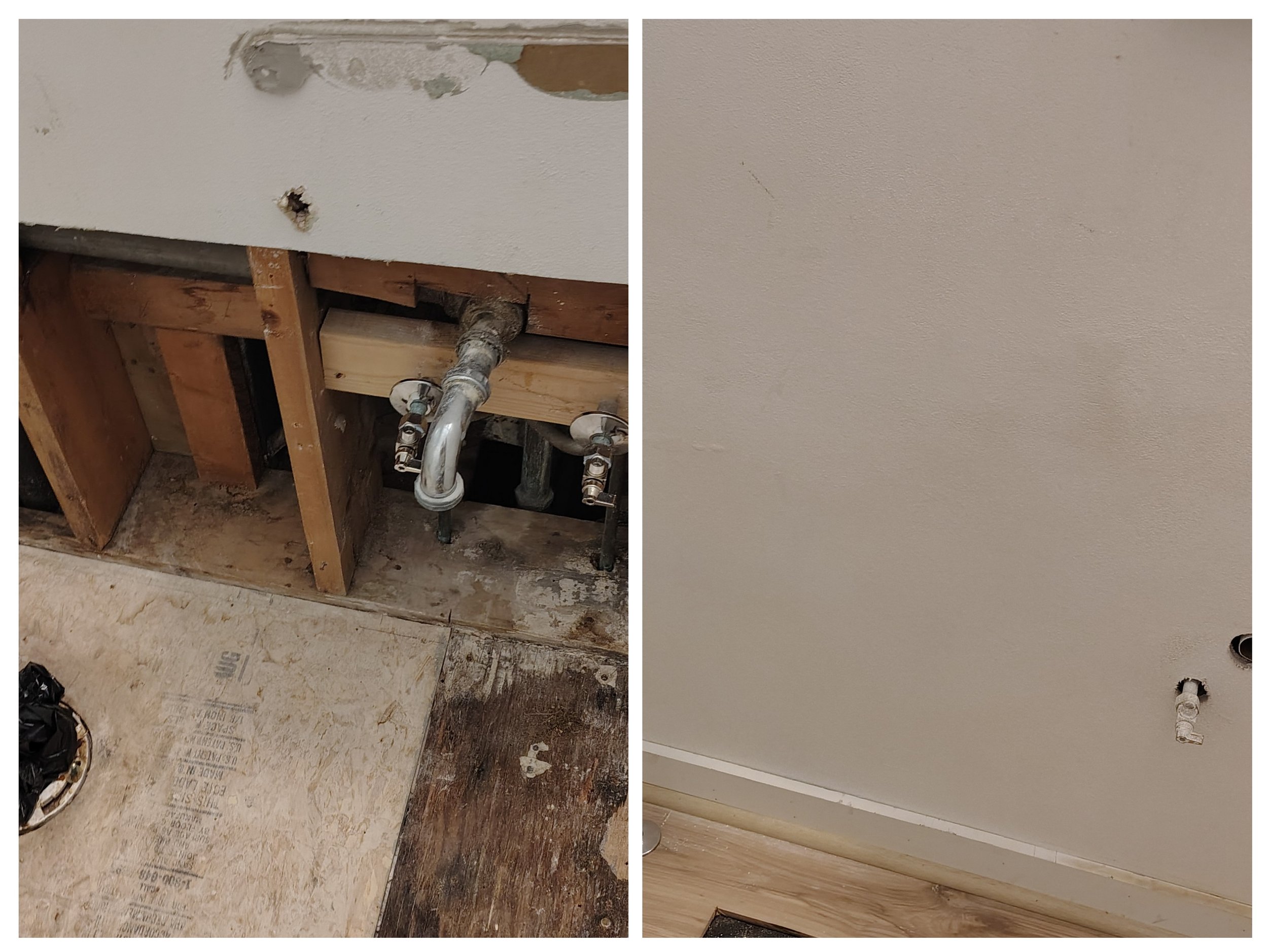 Drywall repair in bathroom