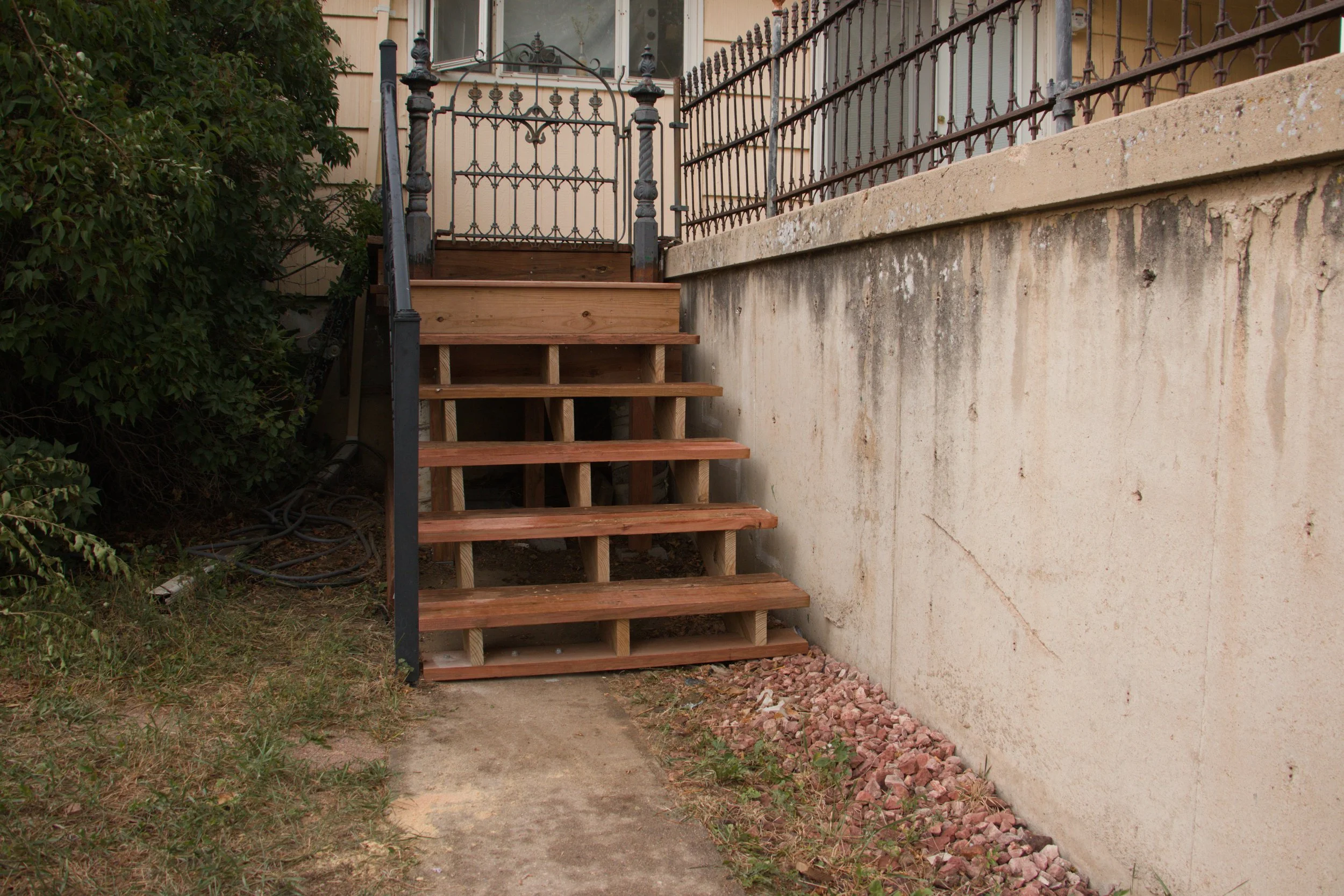 Deck stairs rebuilt after catastrophic failure