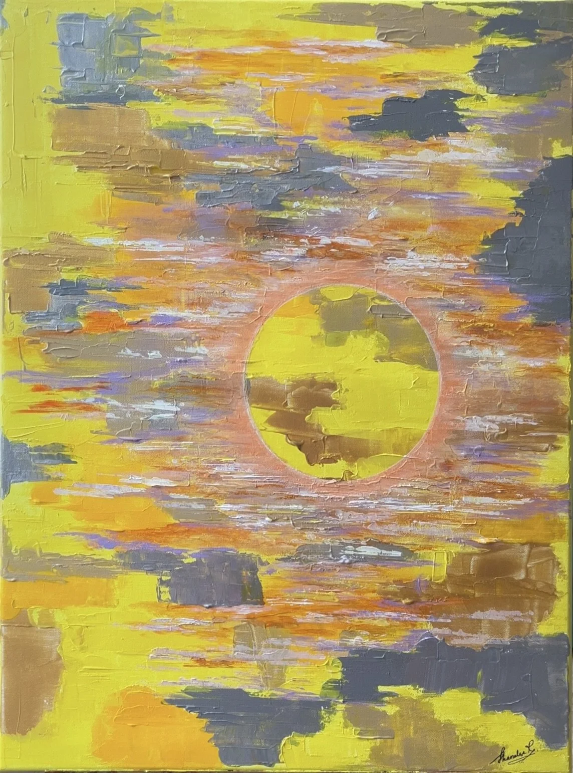 Within the clouds by Shamalee Rajapakse, acrylic on canvas, 2025