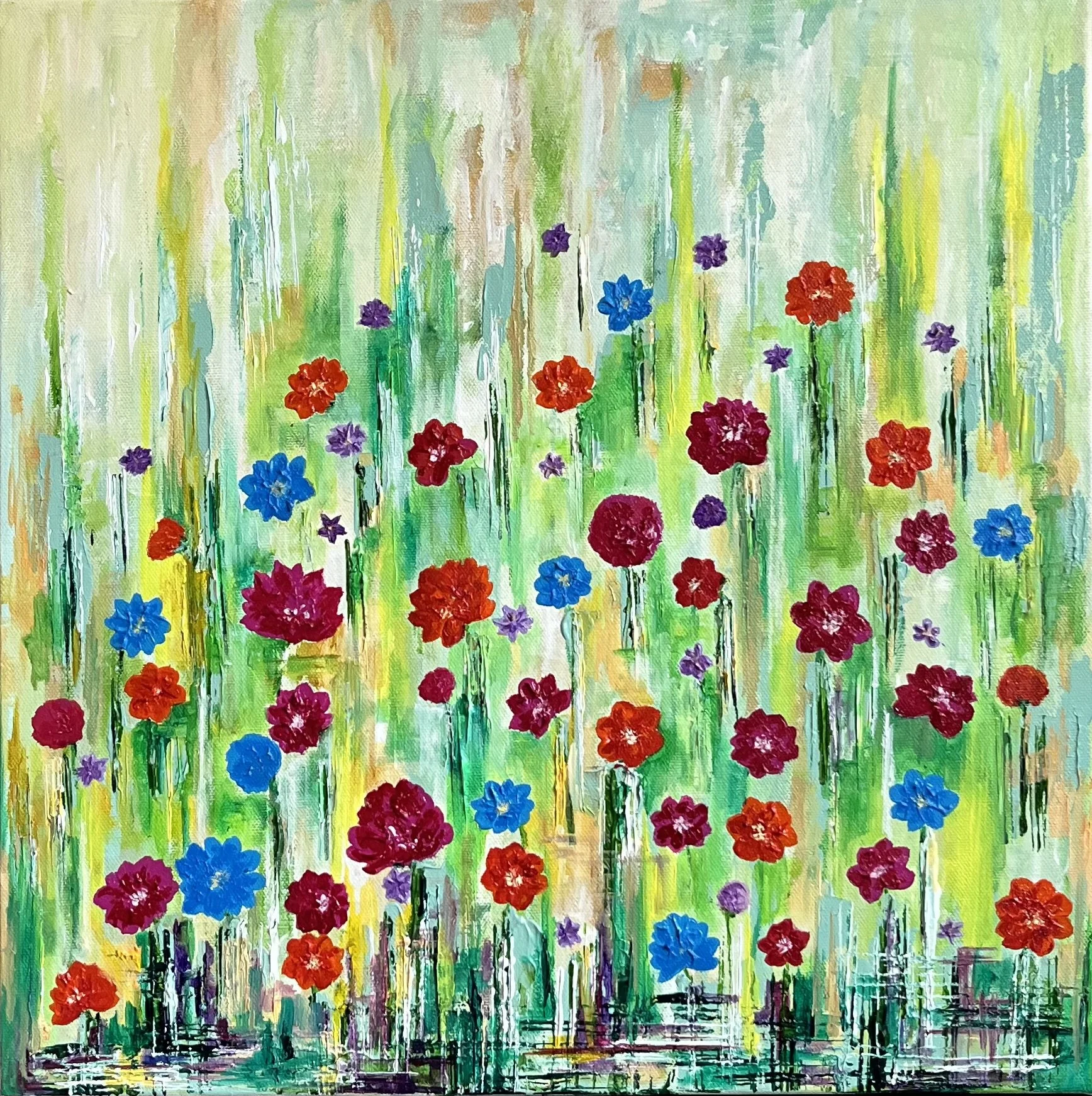 Meadow by Shamalee Rajapakse, acrylic on canvas, 2025