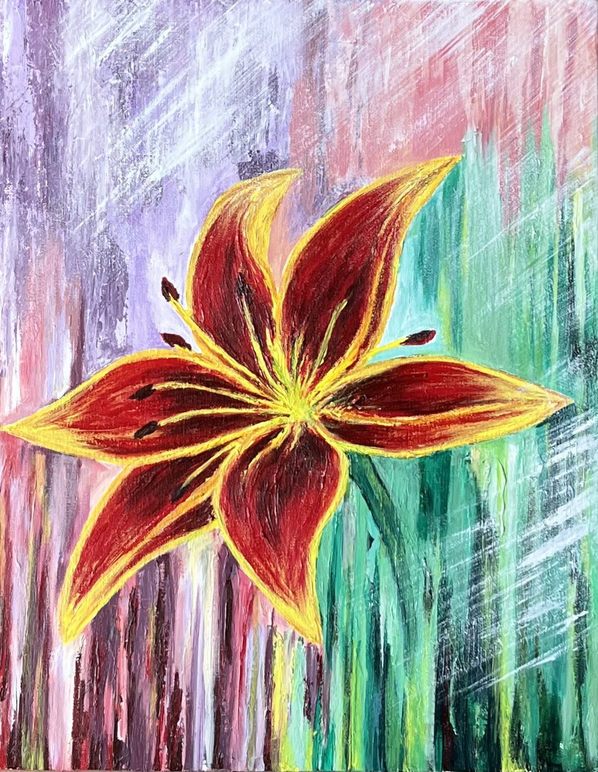 Blossom by Shamalee Rajapakse, acrylic on canvas, 2025