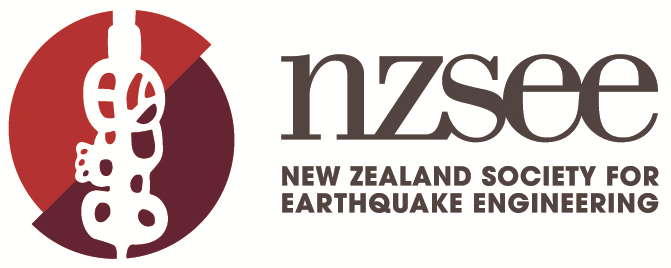 Logo of the New Zealand Society for Earthquake Engineering featuring a stylized seismic wave and the text 'nzsee' and 'New Zealand Society for Earthquake Engineering'.