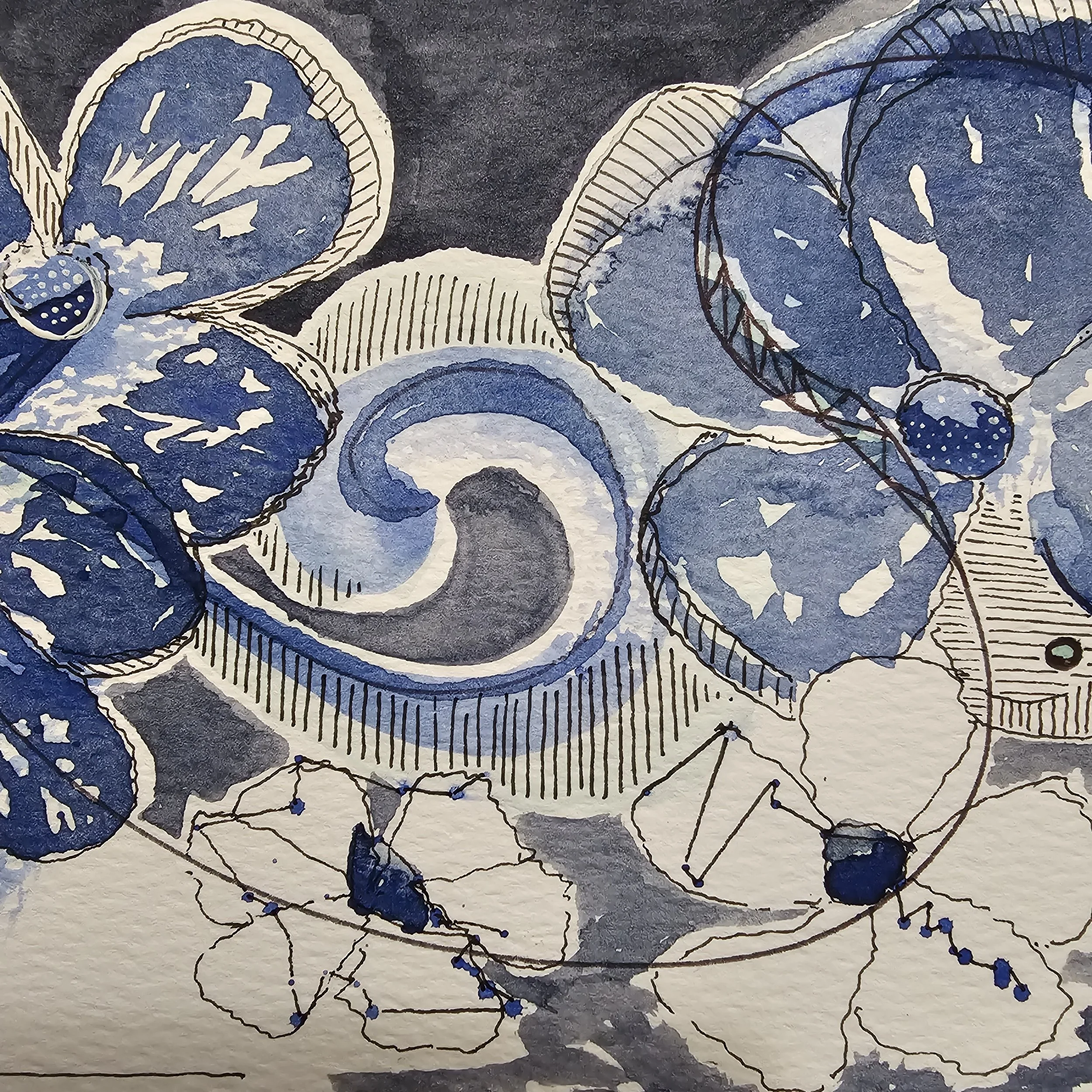Floral Watercolor - Blue