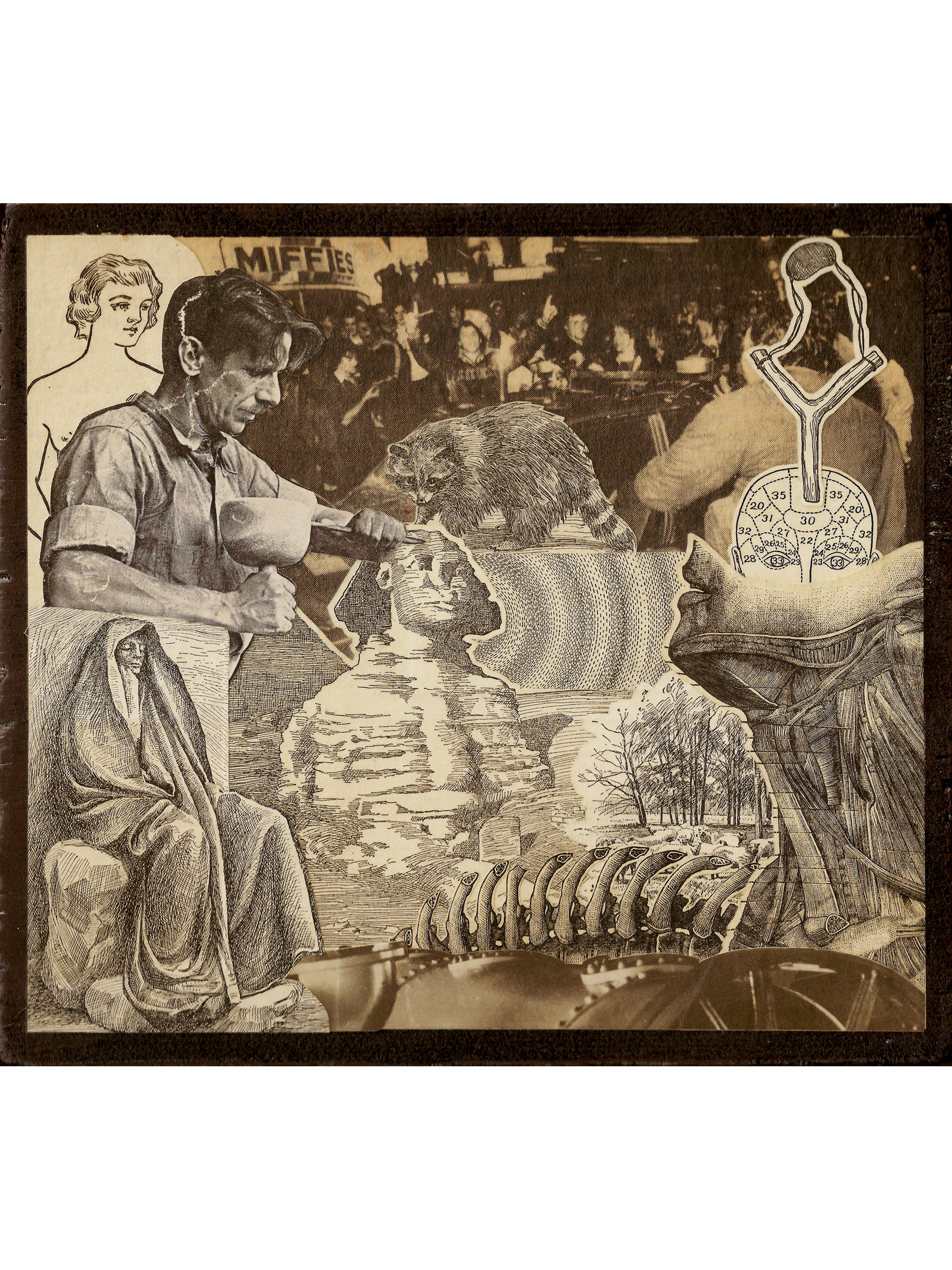   The Stride  , 2019 
Collage on Found Board 
8" x 7" 
Sold