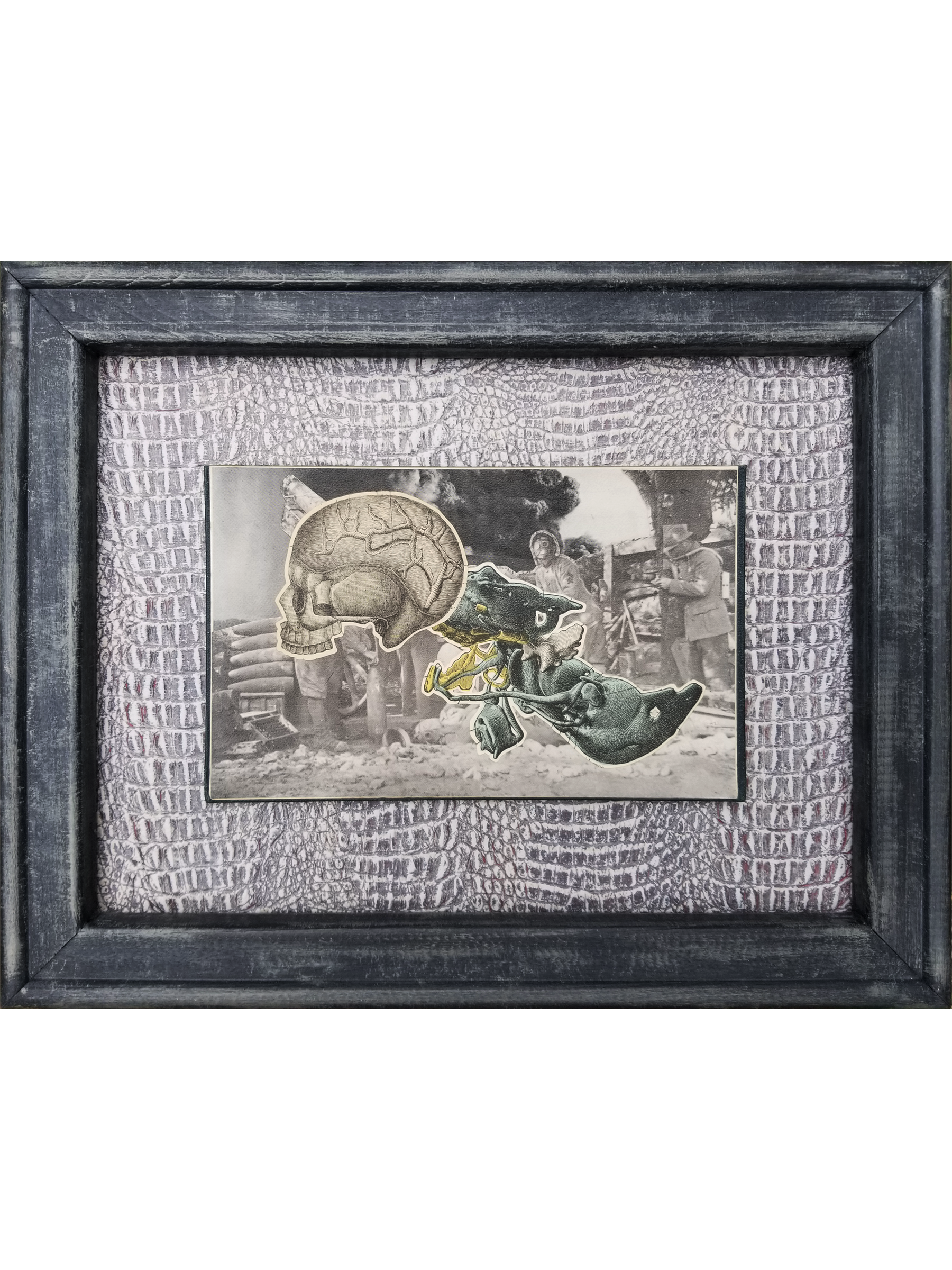   The Inspector  , 2026 
Collage on Board 
14" x 11" 
250-
