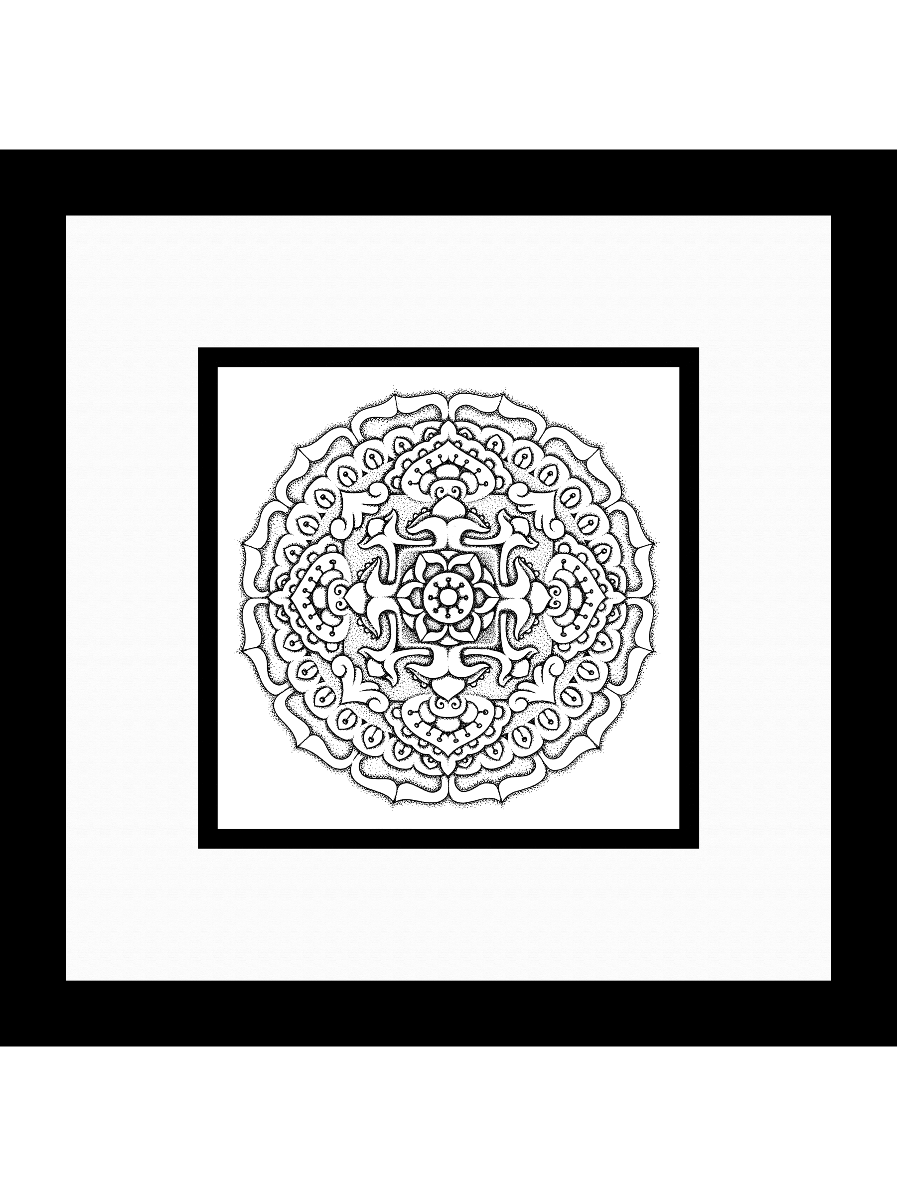   Yantra 004  , 2015 
Ink on Bristol Board 
16" x 16" (framed) 
Sold
