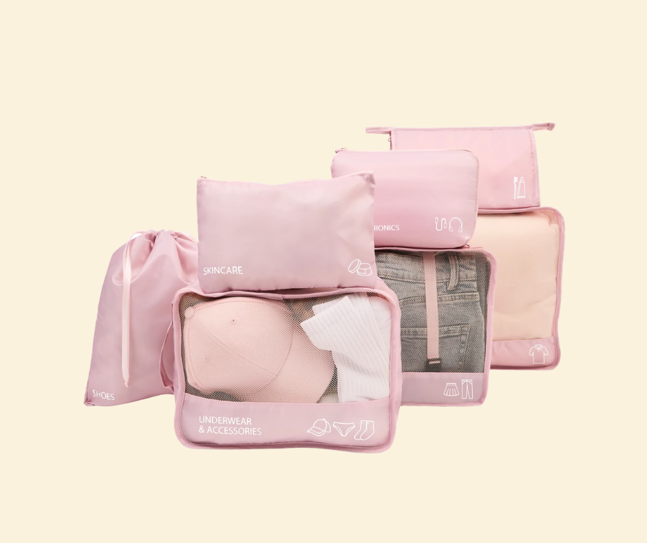 Kmart Anko 7 Piece Packing Cube in Pink
