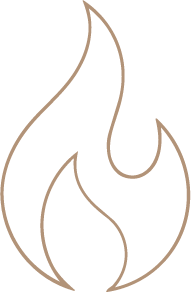 Outline of a flame symbol.