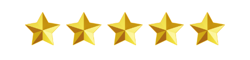 Five gold stars in a row