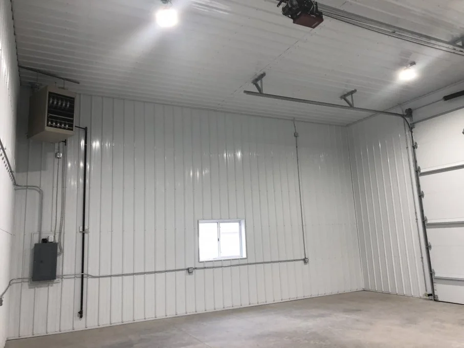 Finished interior with insulated walls and metal liner