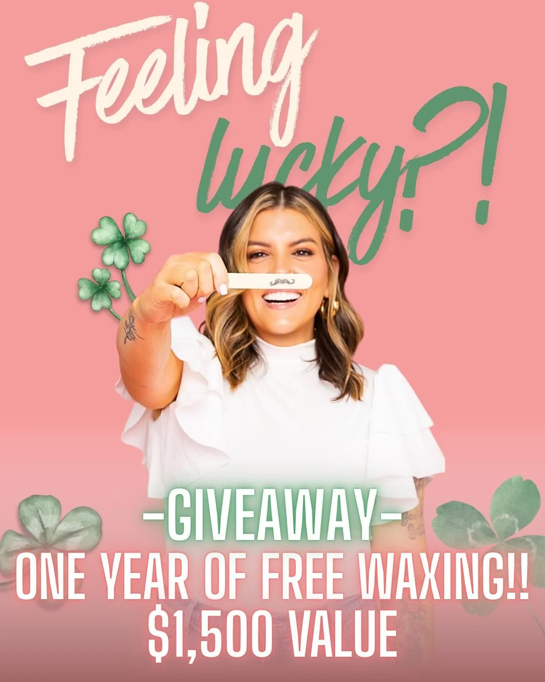 🍀 FEELING LUCKY?! 🍀

This is the BIGGEST giveaway I&rsquo;ve ever done at Dangerfield Beauty Studio&hellip;

✨ ONE YEAR OF FREE WAXING!! ✨

Yes, you read that right. One lucky winner will receive a full year of waxing services on me. Smooth skin al