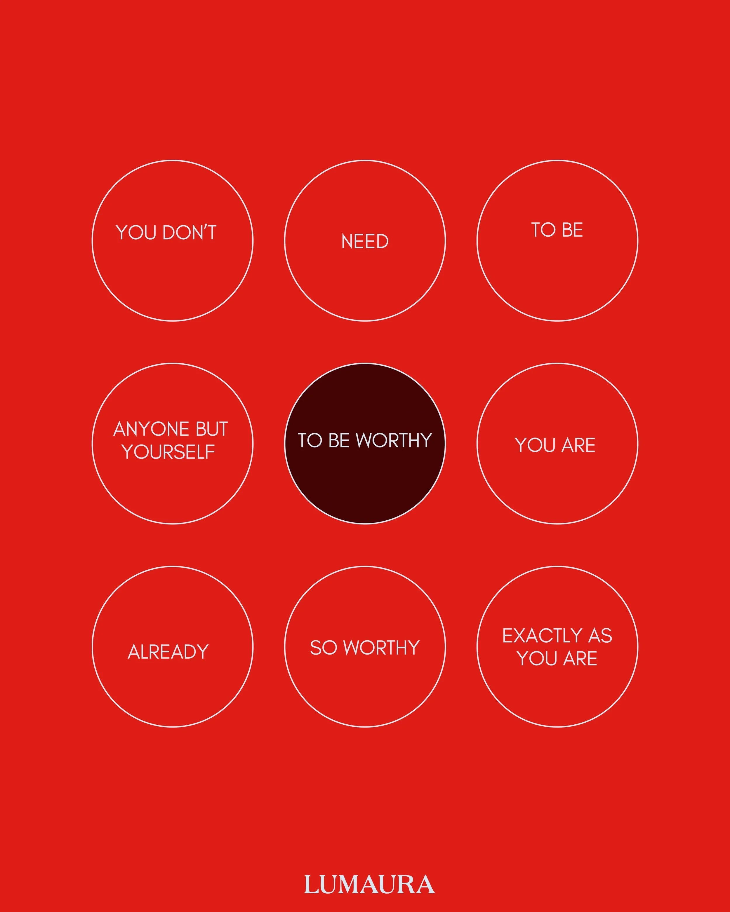 Nobody gets to decide your worth. 

From your best day, to your worst day and everything in between &mdash; you&rsquo;re worthy.
Always. Full stop. ❤️