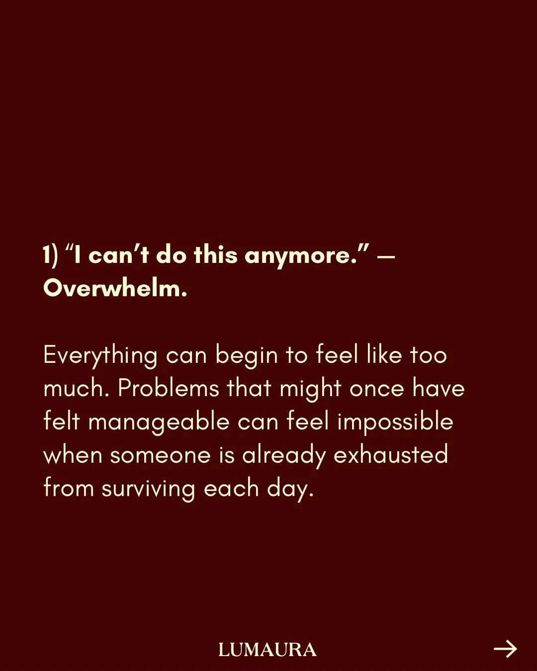 10 COMMON THOUGHTS &amp; FEELINGS SOMEONE MIGHT EXPERIENCE BEFORE A SUICIDE ATTEMPT. 

Swipe to read &rarr;

We often look for the signs of suicide we can see.

But some of the most important things to understand are the ones happening quietly inside