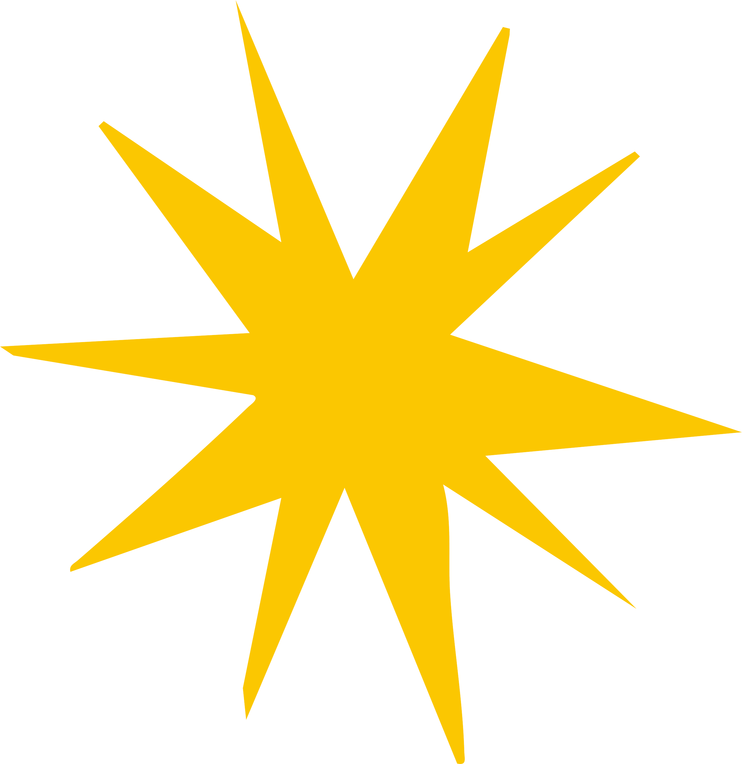 Estrella amarilla de varios picos con fondo negro.