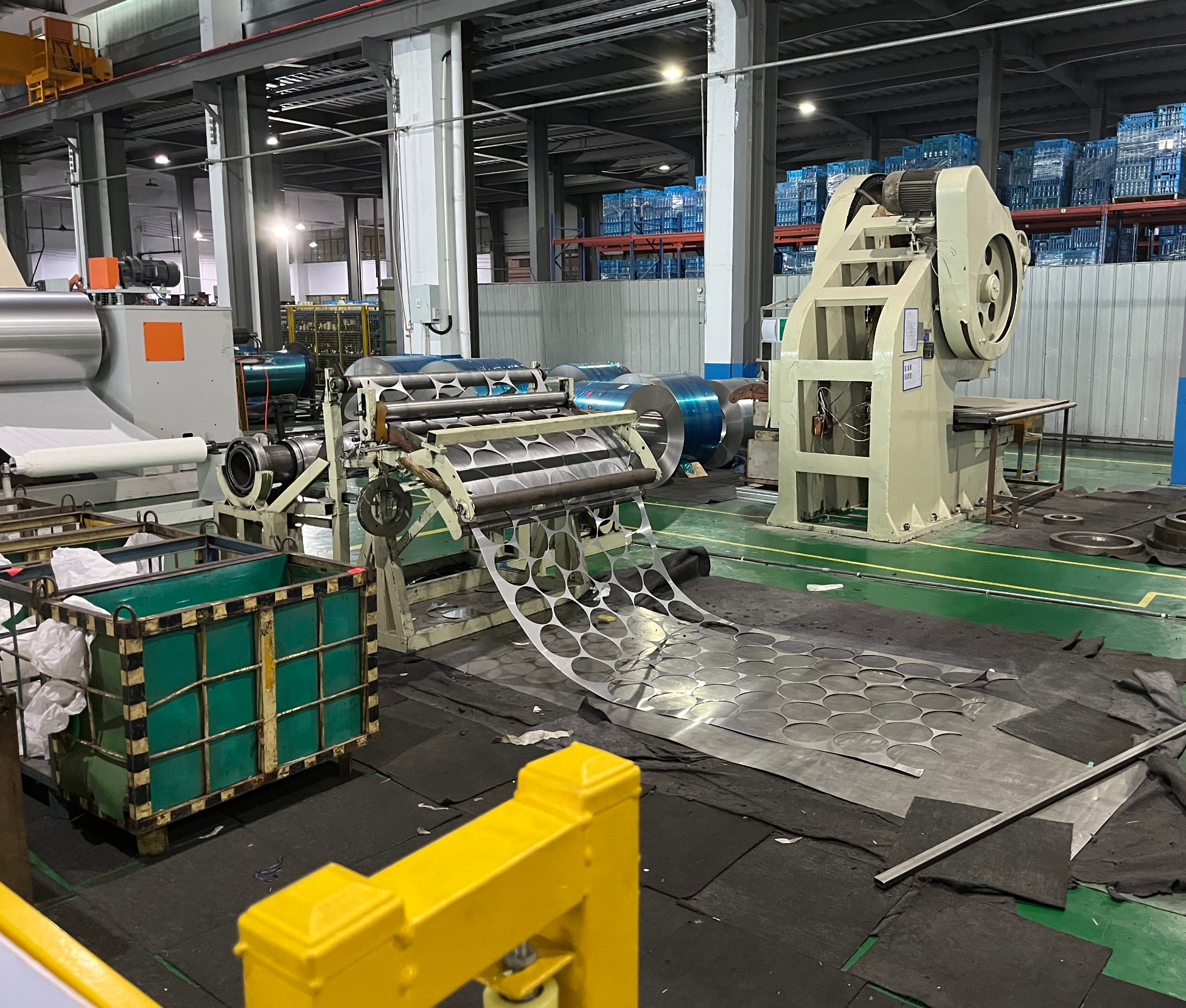 Factory image of metal stamping and metal working for stainless steel consumer product.