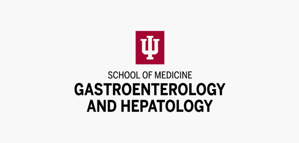 Logo of the Indiana University School of Medicine, Department of Gastroenterology and Hepatology.