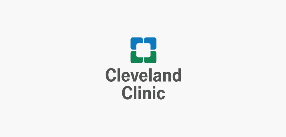 Cleveland Clinic logo with a green and blue geometric cross above the text 'Cleveland Clinic' on a white background.
