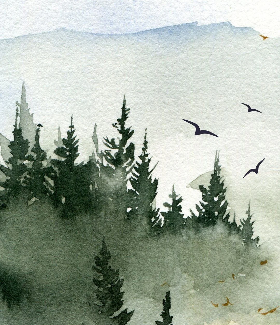 Watercolor image depicting cool climate