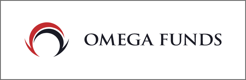Logo for Omega Funds with stylized red, black, and gray circular design and the text 'Omega Funds'.