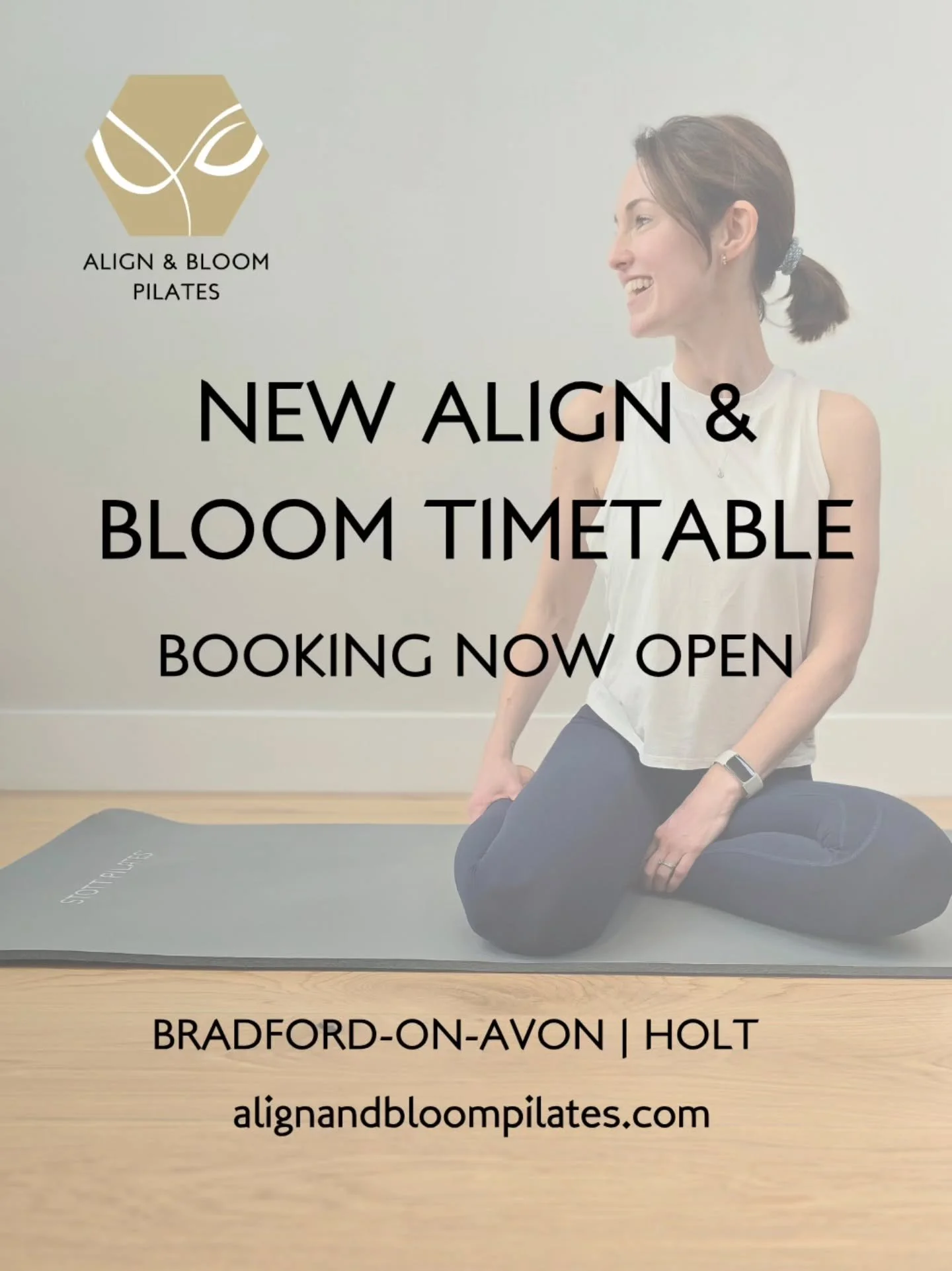 It's here - the new Align &amp; Bloom timetable, and booking is now open 🌿

From post-school-drop-off Pilates, to Beginner and Intermediate evening classes, Saturday morning sessions and movement for older adults - head to the website to find the cl