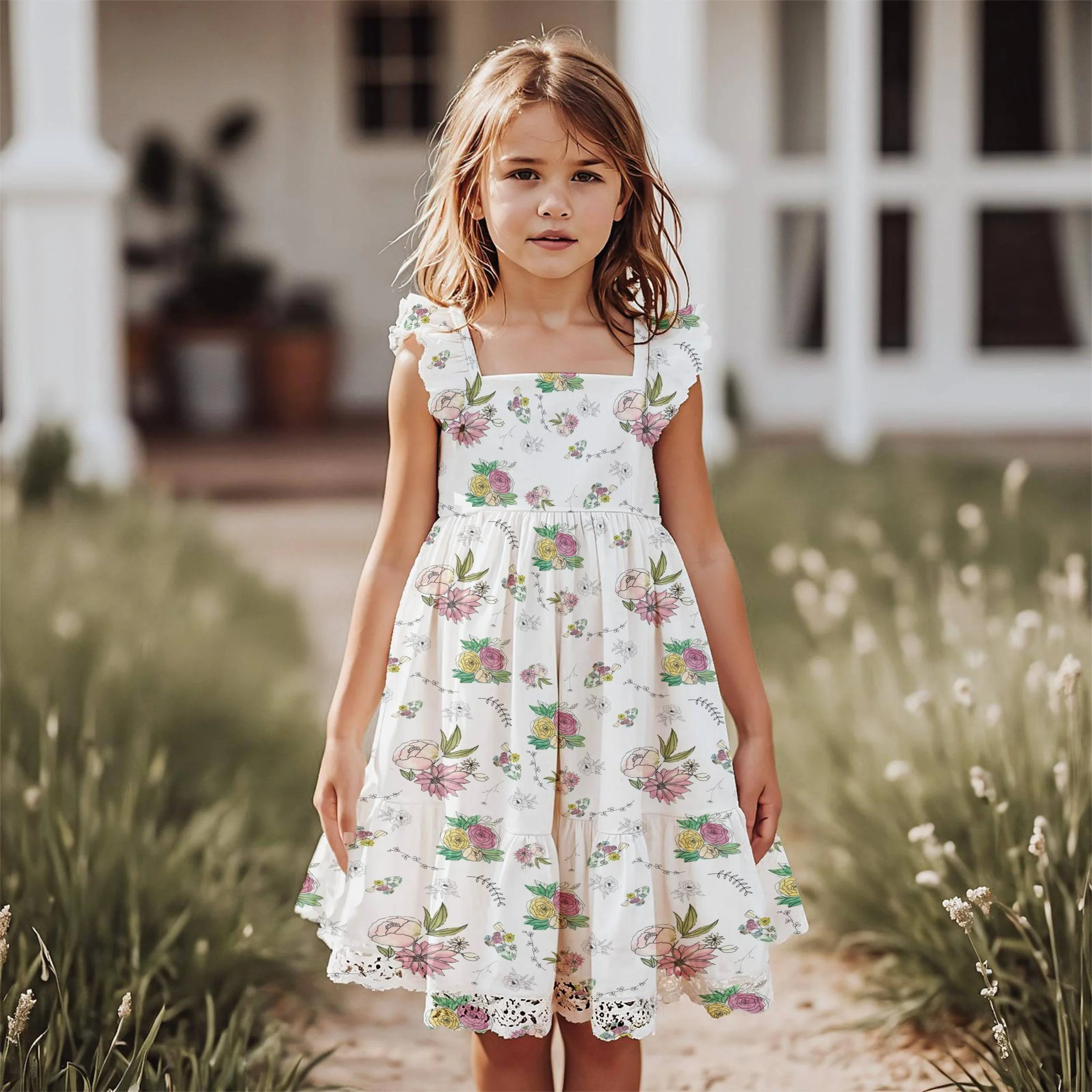 Flower whimsey dress mock up
