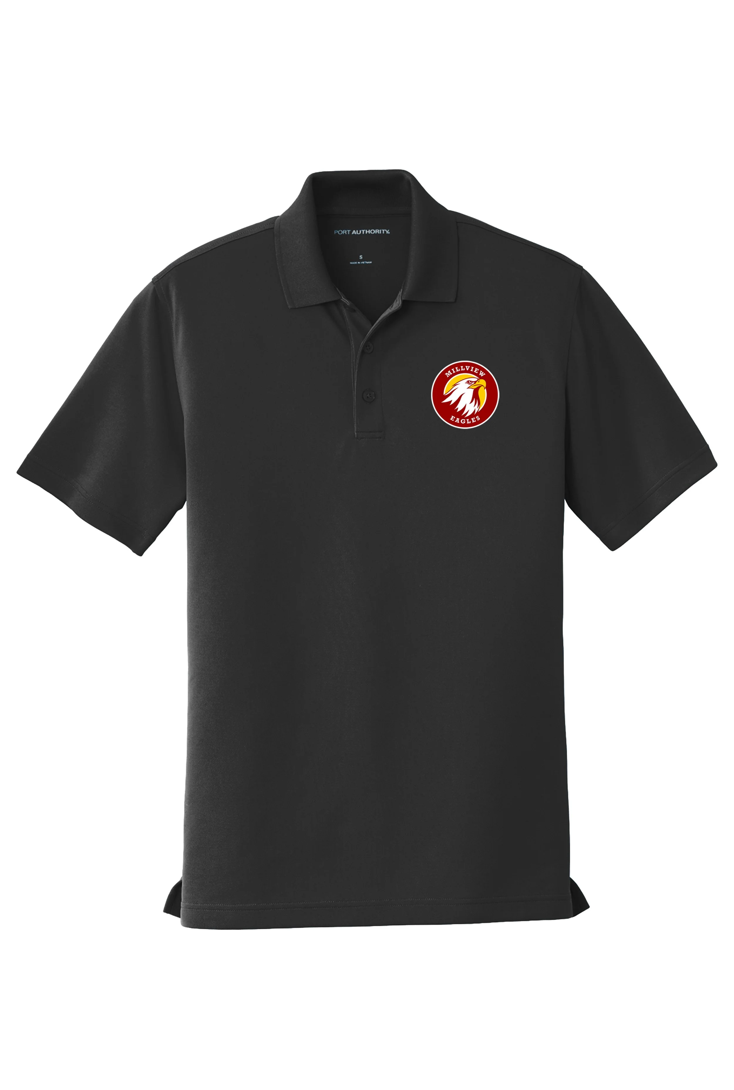 Millview Staff Men's Embroidered Polo (Black)