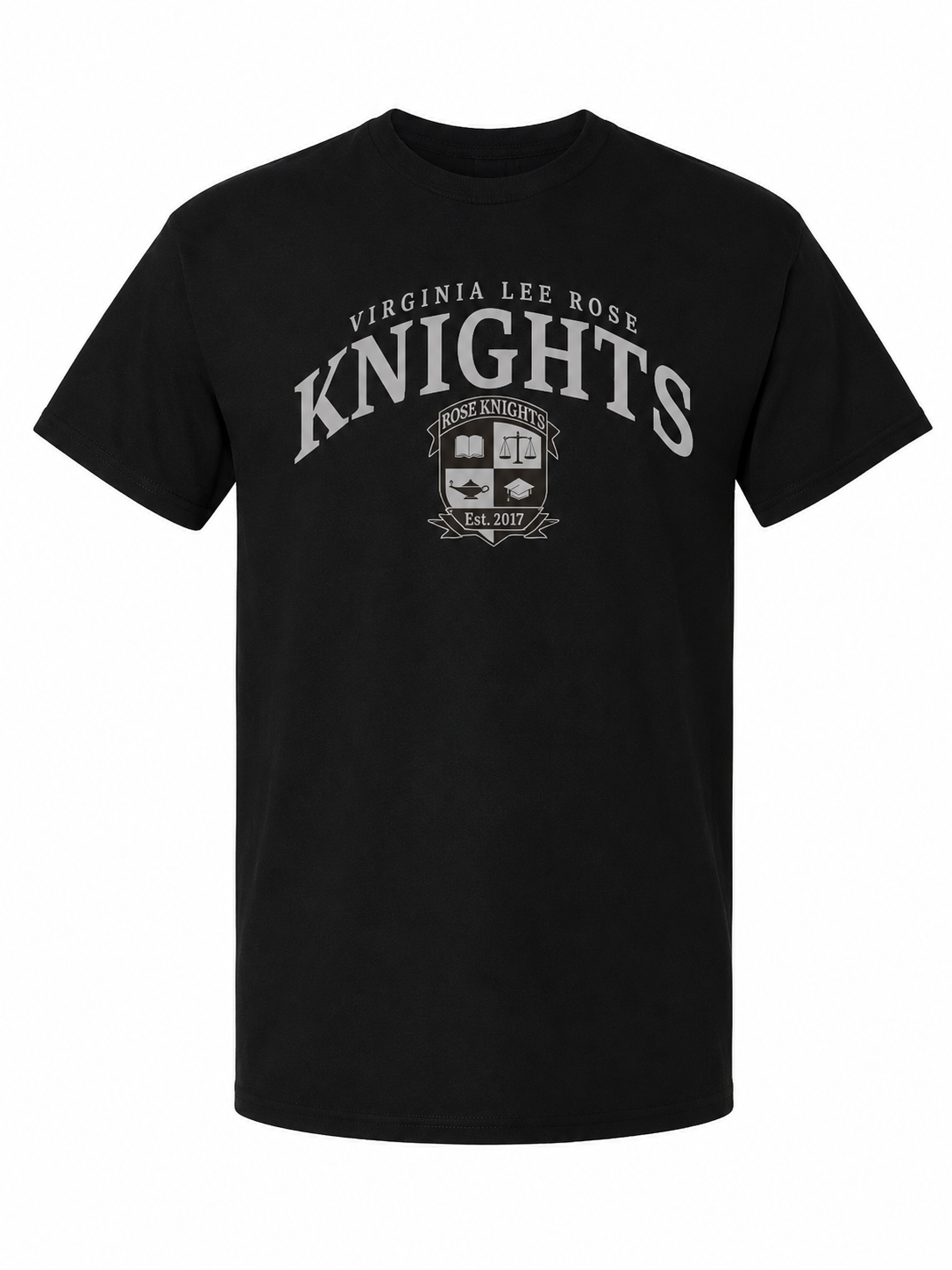 Virginia Lee Rose Knights Crest Tee - Black
