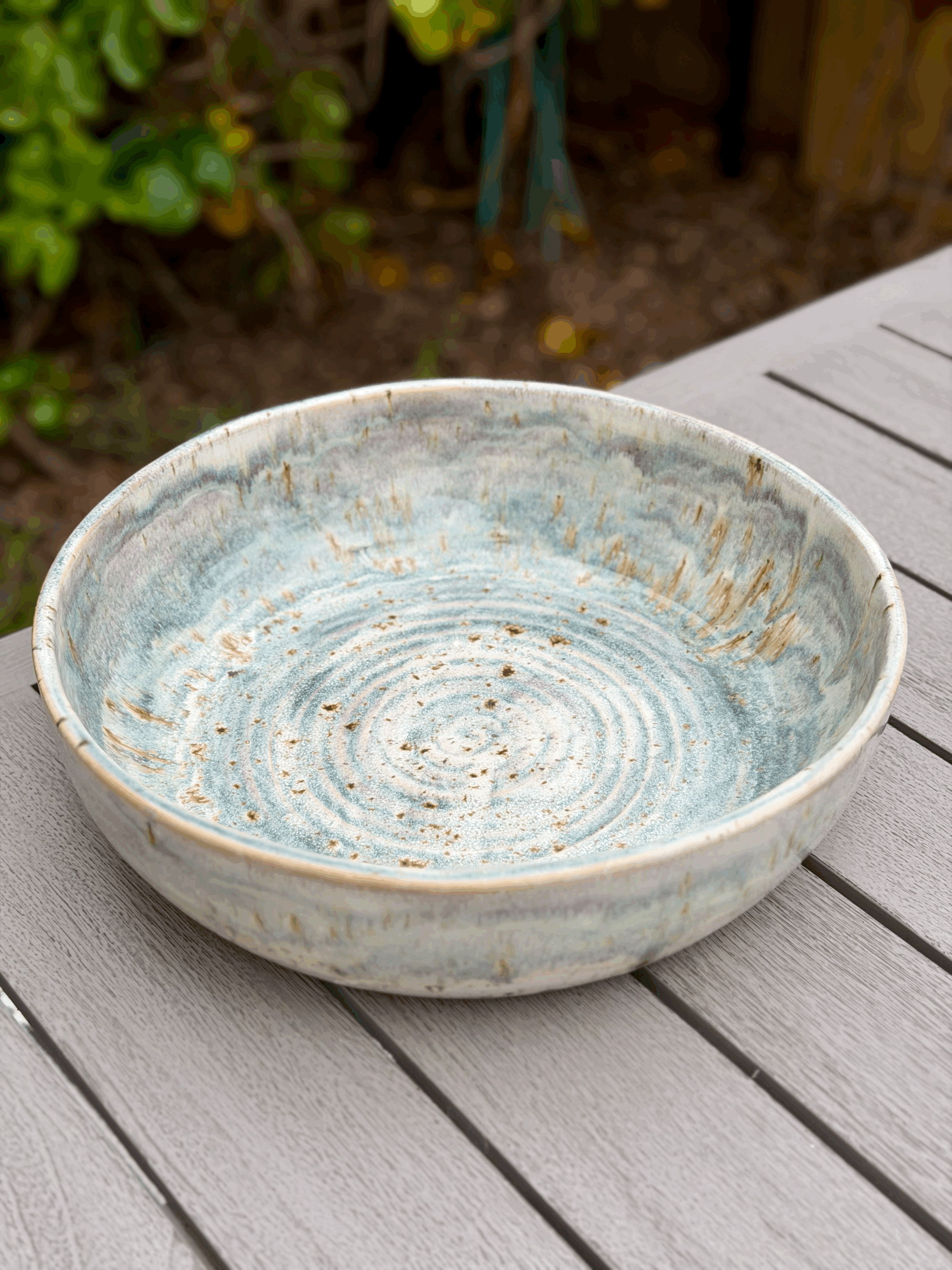 Large Coastal Ceramic Serving Bowl