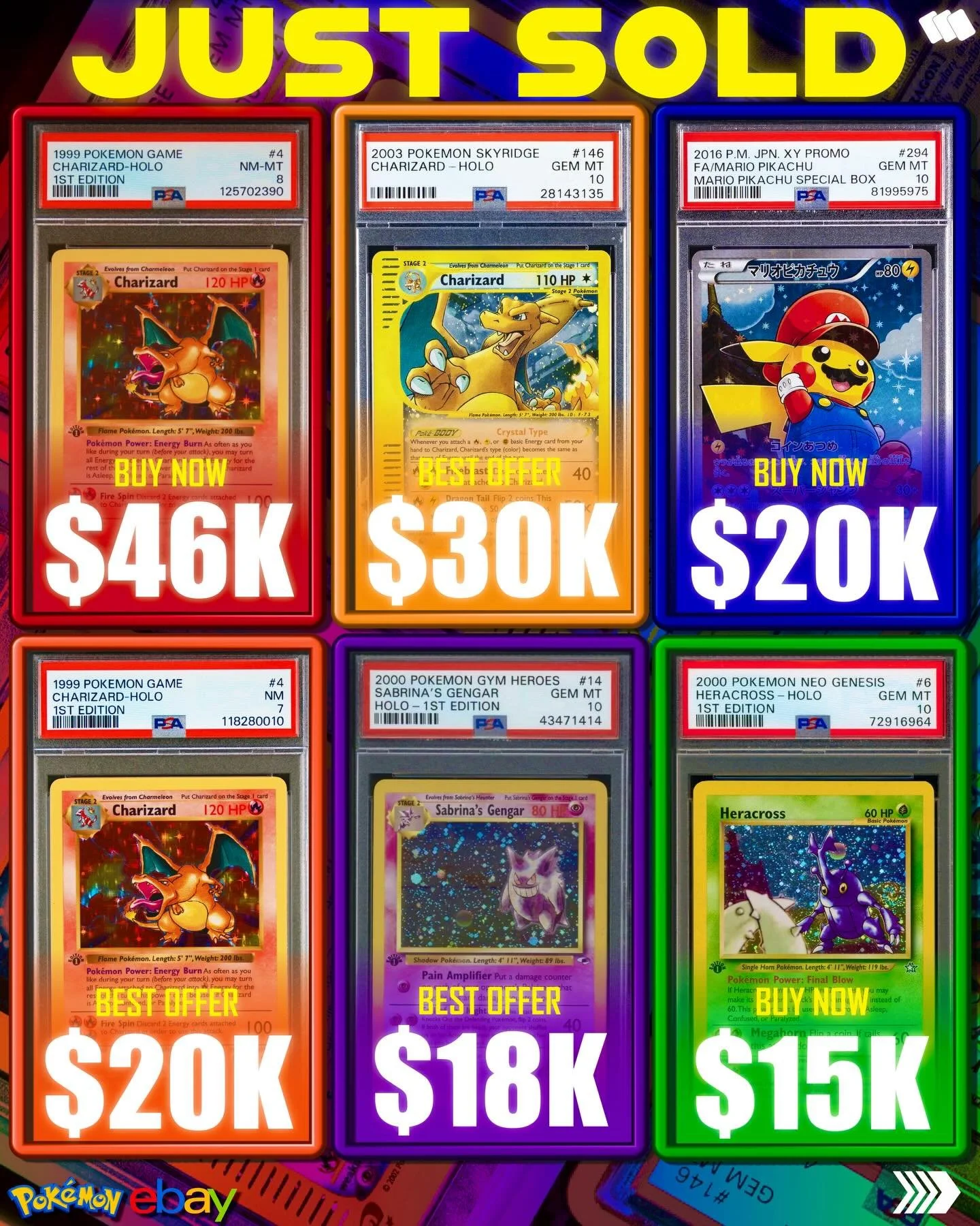 🔥JUST SOLD🔥

💰Crazy sales on @ebay today and last night led by a @psacard 8 1st Ed Zard selling for $45,500🥵 2026 is off to a wild start&hellip;🚀 Sunfaded Zard finally sold☀️

💙Visit our link in bio to view live premier auctions and new listing