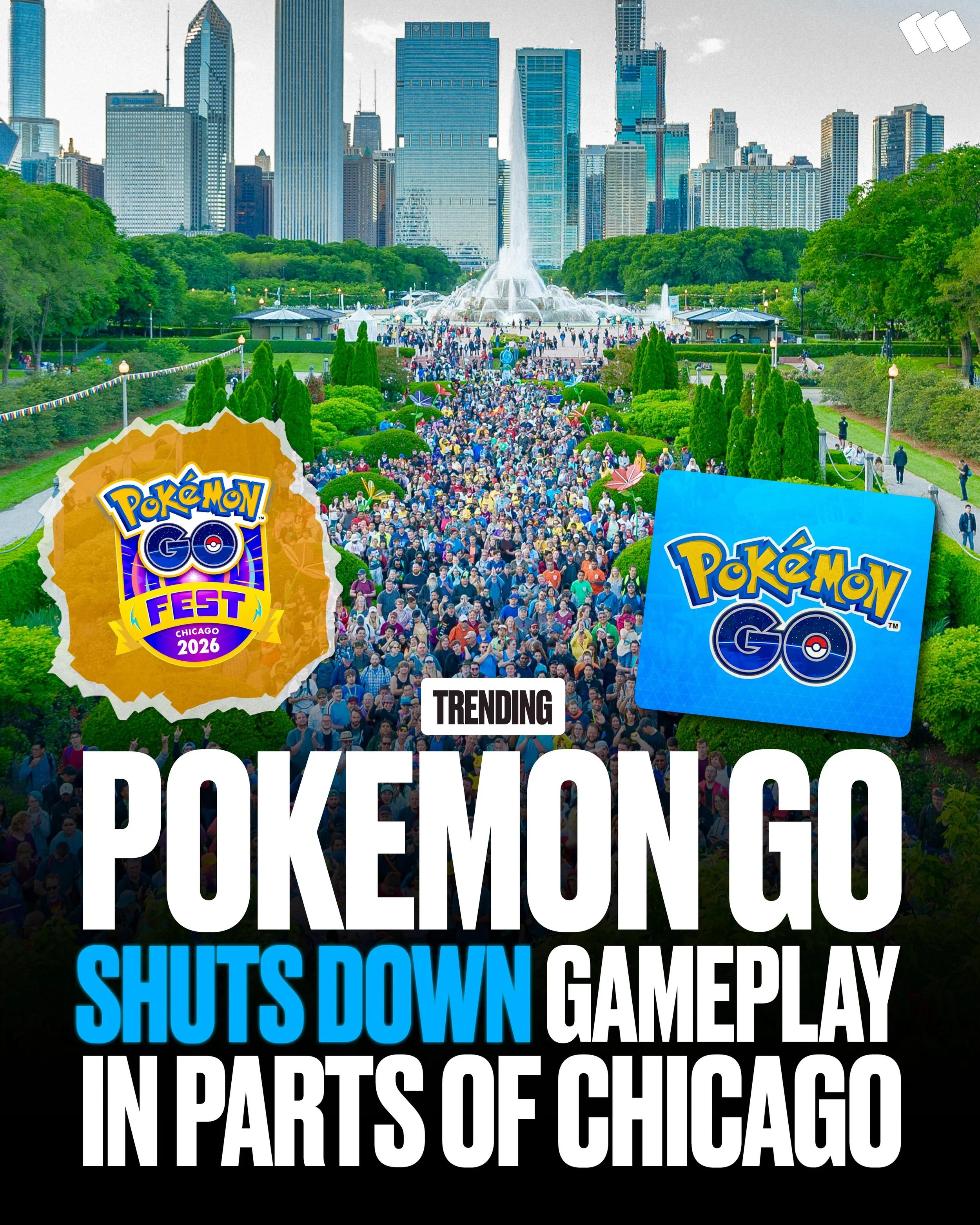 Pok&eacute;mon GO Takeover🔥

Celebrating 10 years by getting a small taste of Chicago😂

Gameplay has been suspended in parts of the city during GO Fest weekend.

Meanwhile, thousands of people are still catching Pok&eacute;mon  across the city. It&