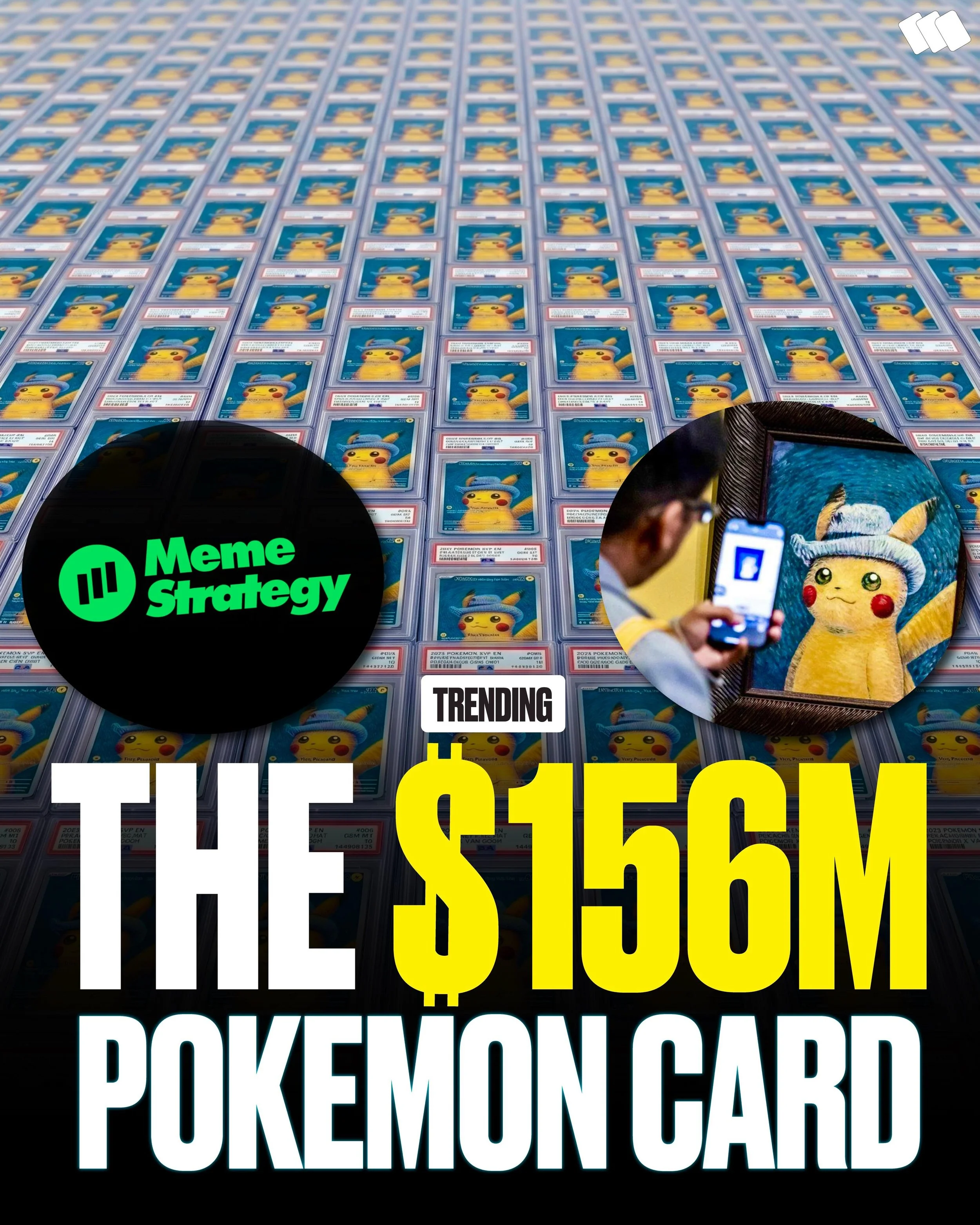 The $156 million Pikachu. 👀

What started as a museum promo in 2023 has become one of the biggest collectibles stories in the hobby.

The Grey Felt Hat Pikachu now has:
&bull; 111,953 PSA graded copies
&bull; 48,748 PSA 10s
&bull; ~$156 million PSA 