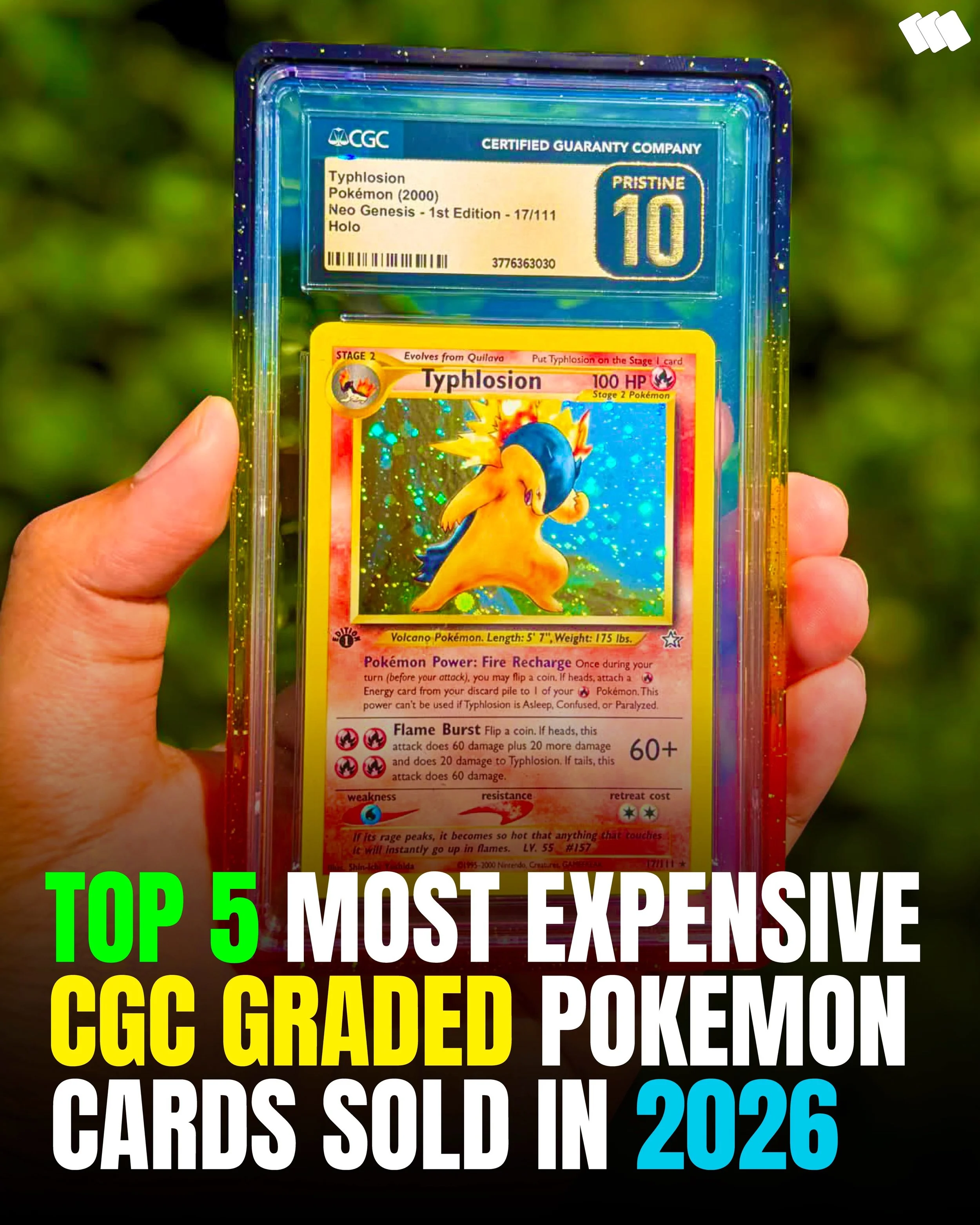 🔥THE BIGGEST CGC POK&Eacute;MON SALES OF 2026🚀

Some of the rarest @cgccards Pok&eacute;mon cards have commanded massive prices this year, led by two CoroCoro Pikachu grails selling for a combined $4.6M!

Marketing Pikachu leads the list with a $3.