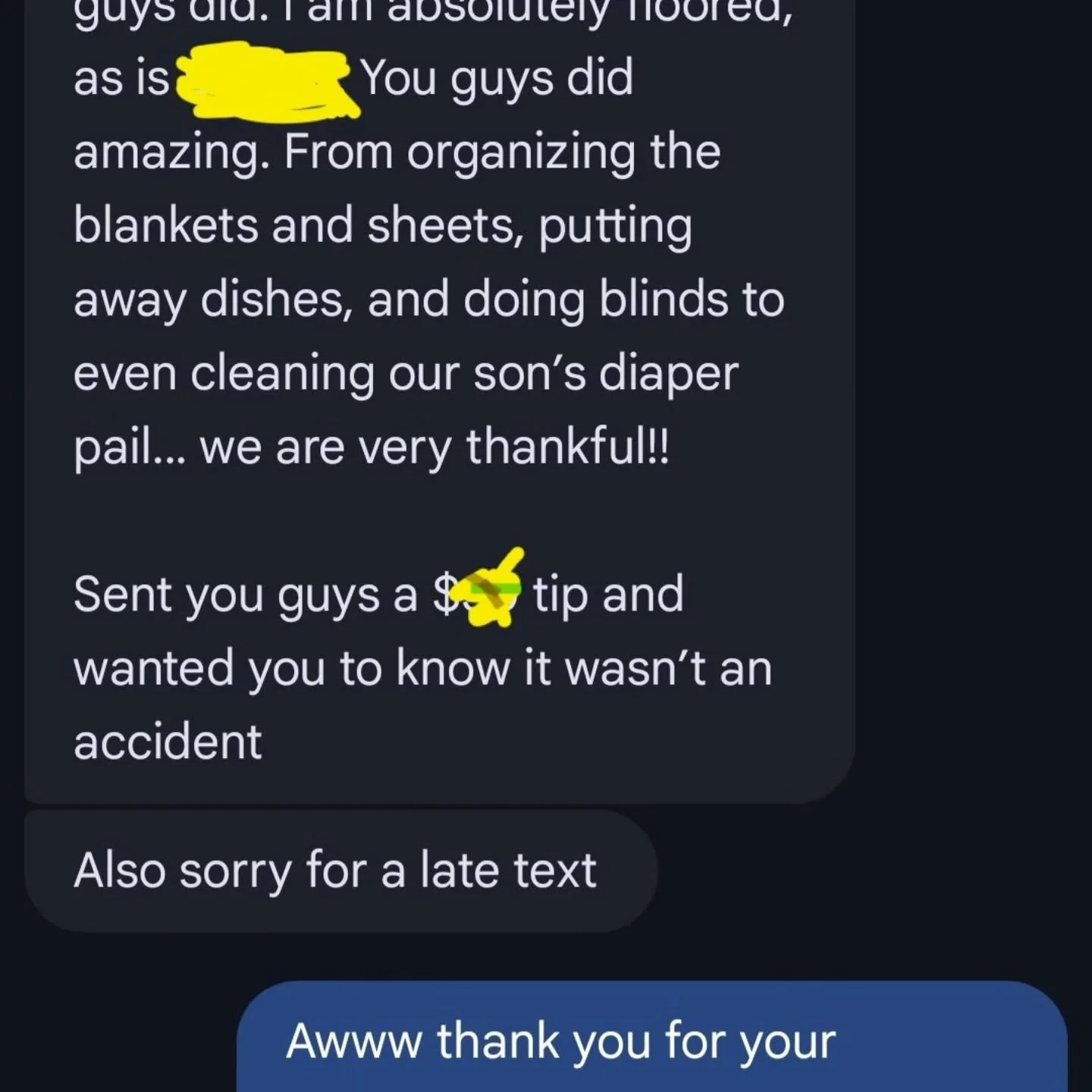 Sometimes it's not about the cleaning, it's about how people feel when they come home. ❤️
I received this message from a client tonight, and it absolutely made my day. Knowing that someone walked into their home, felt cared for, and noticed all the l