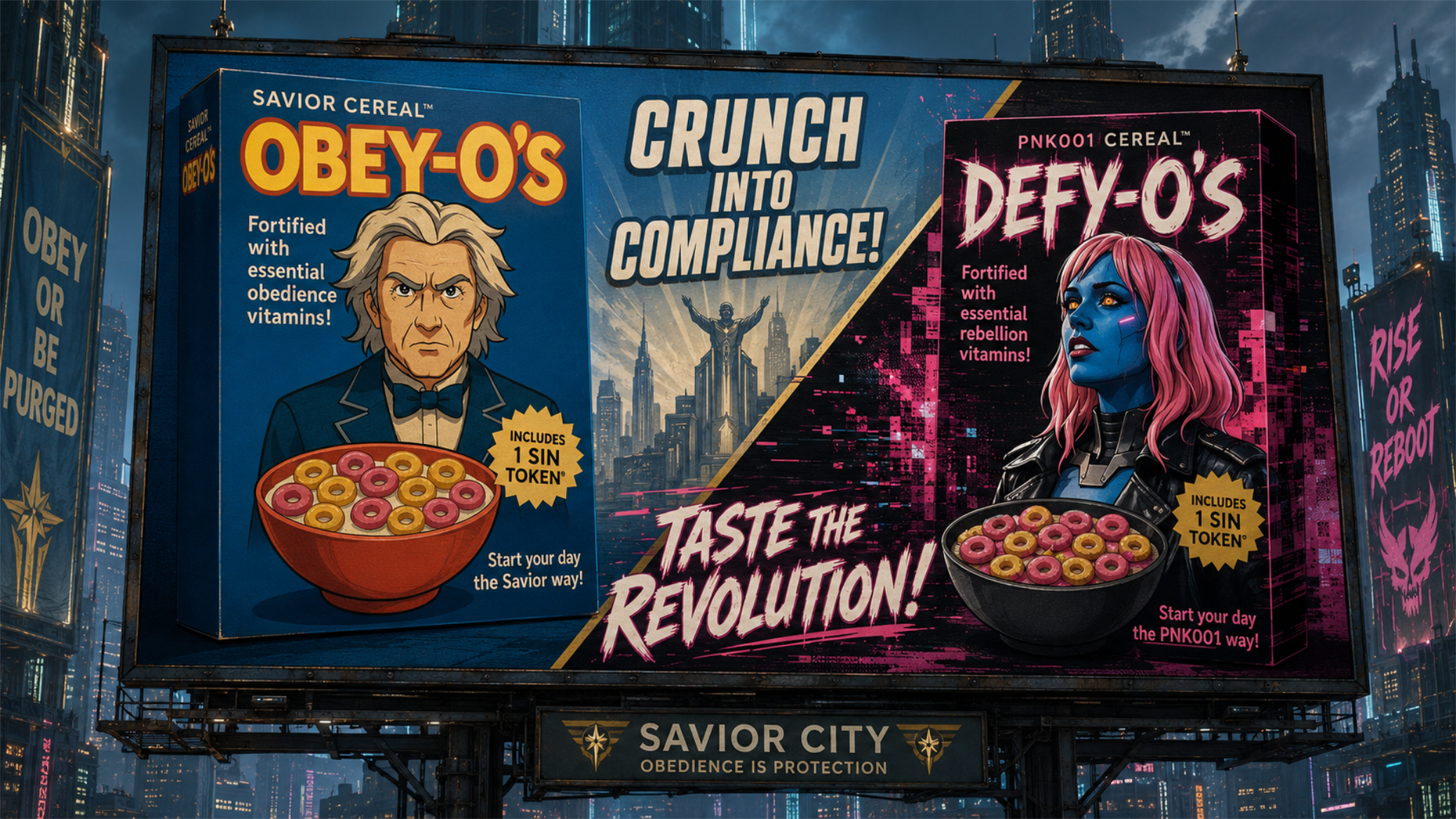The Cereal Wars of 2222: Obey-O’s vs. Defy-O’s