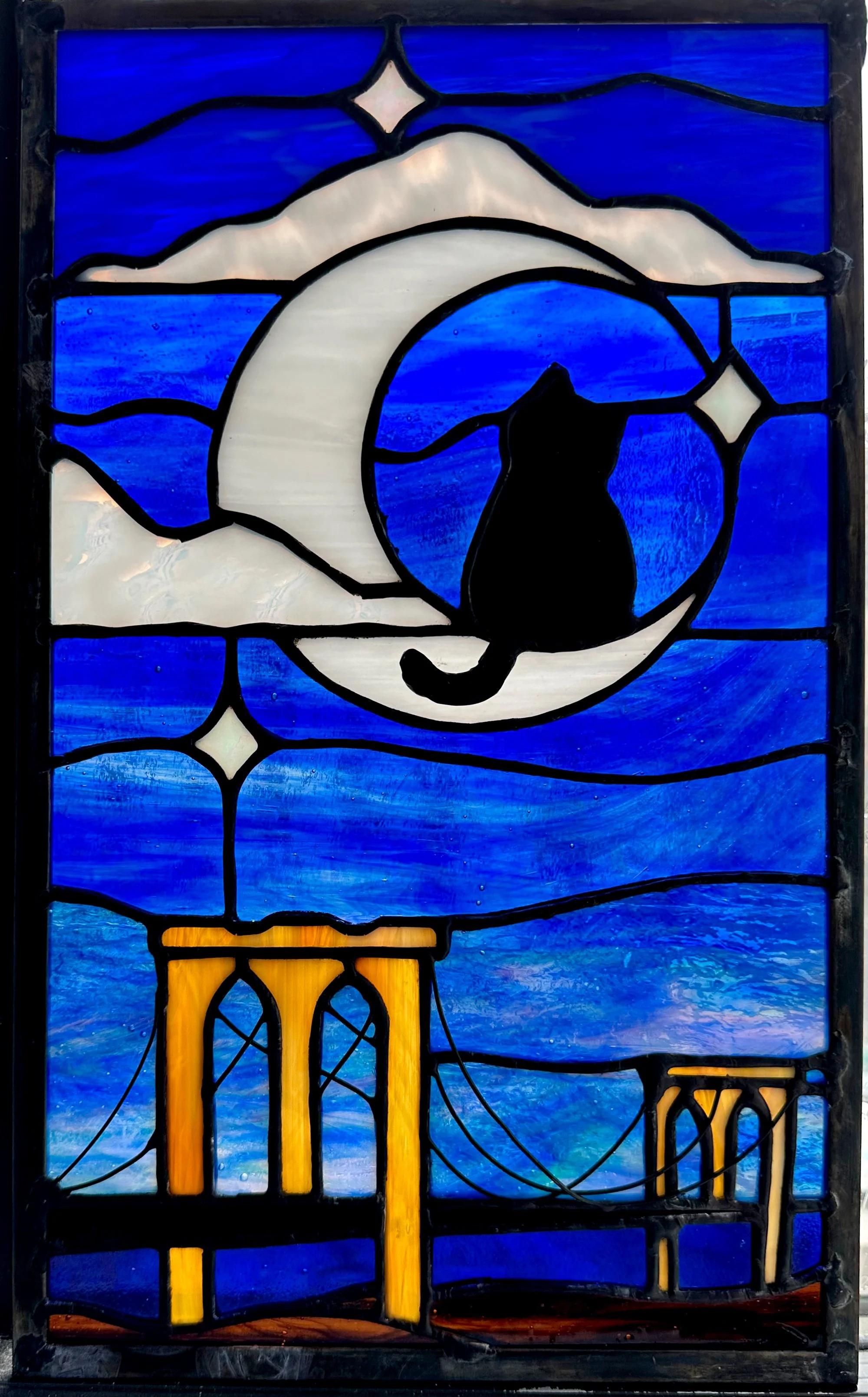 NYC at night with the Brooklyn Bridge