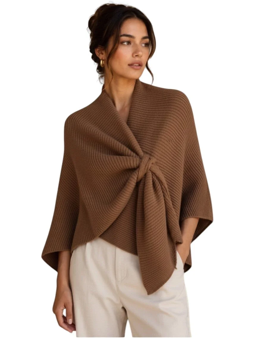 Free Spirit Mocha Knit Wrap One size