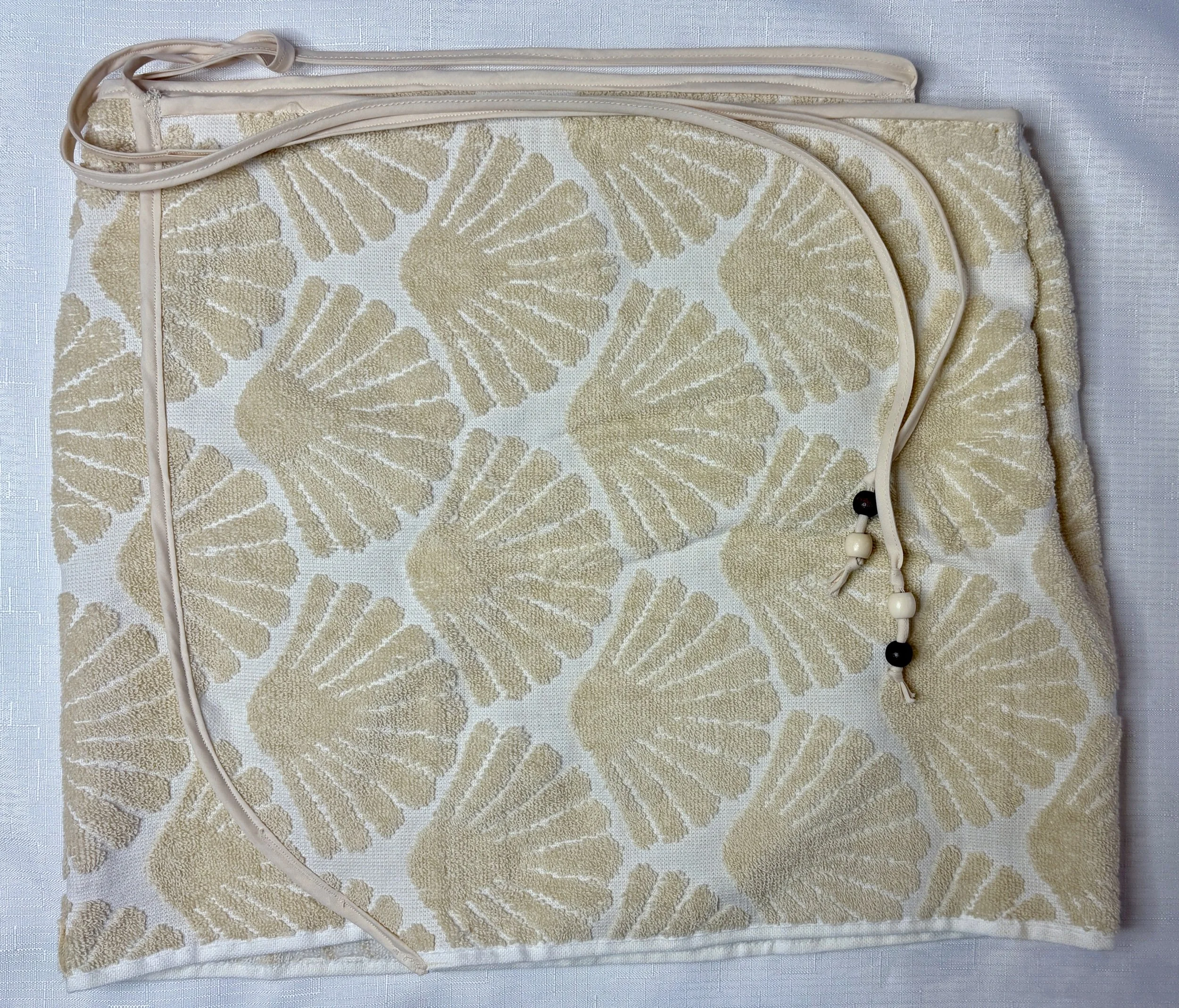 Beige Shell Towelling Wrap Skirt -118cm