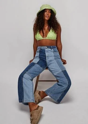 Ghanda Patchwork wide leg Jean- (Size 10)