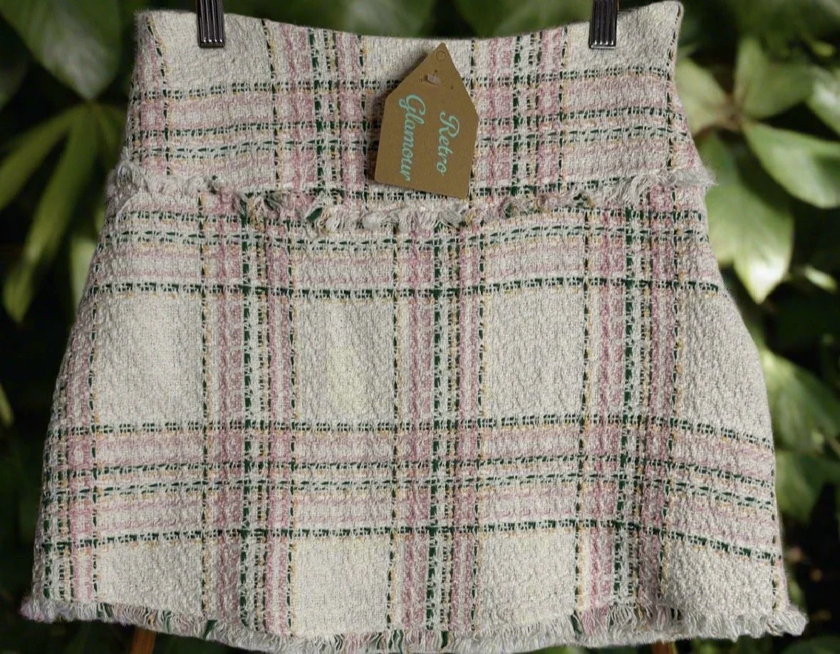 Woven Tartan Mini Skirt - Classic Check (Size 10)