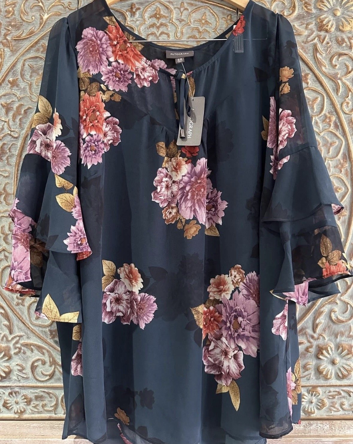 *NEW 'Autograph' Vintage Ruffle Blouse - Sophisticated Chic (Size 20)