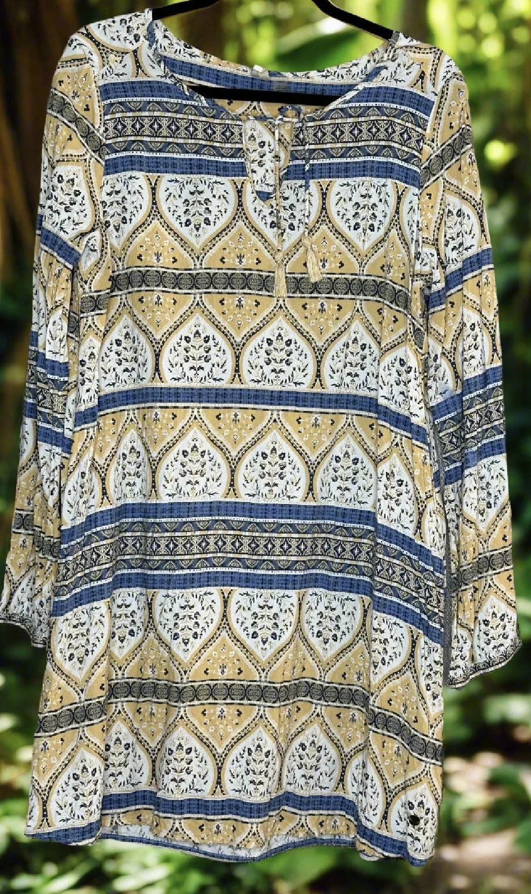 Bohemian T-Shirt Dress -  Alt Casual Boho (Size L)