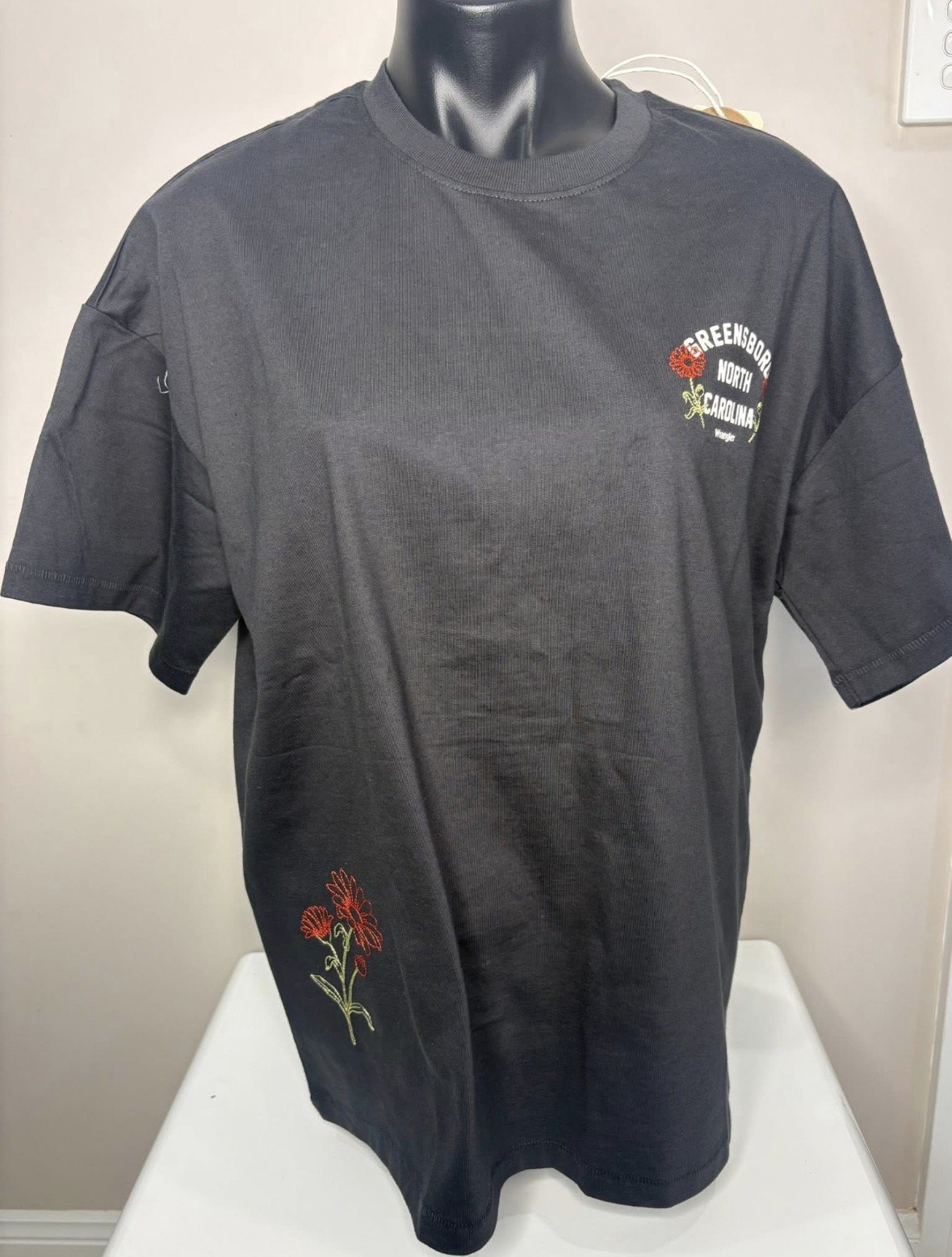 “Wrangler “ Slouch Tee - Embroidered Chic (Size 10) BAGGY