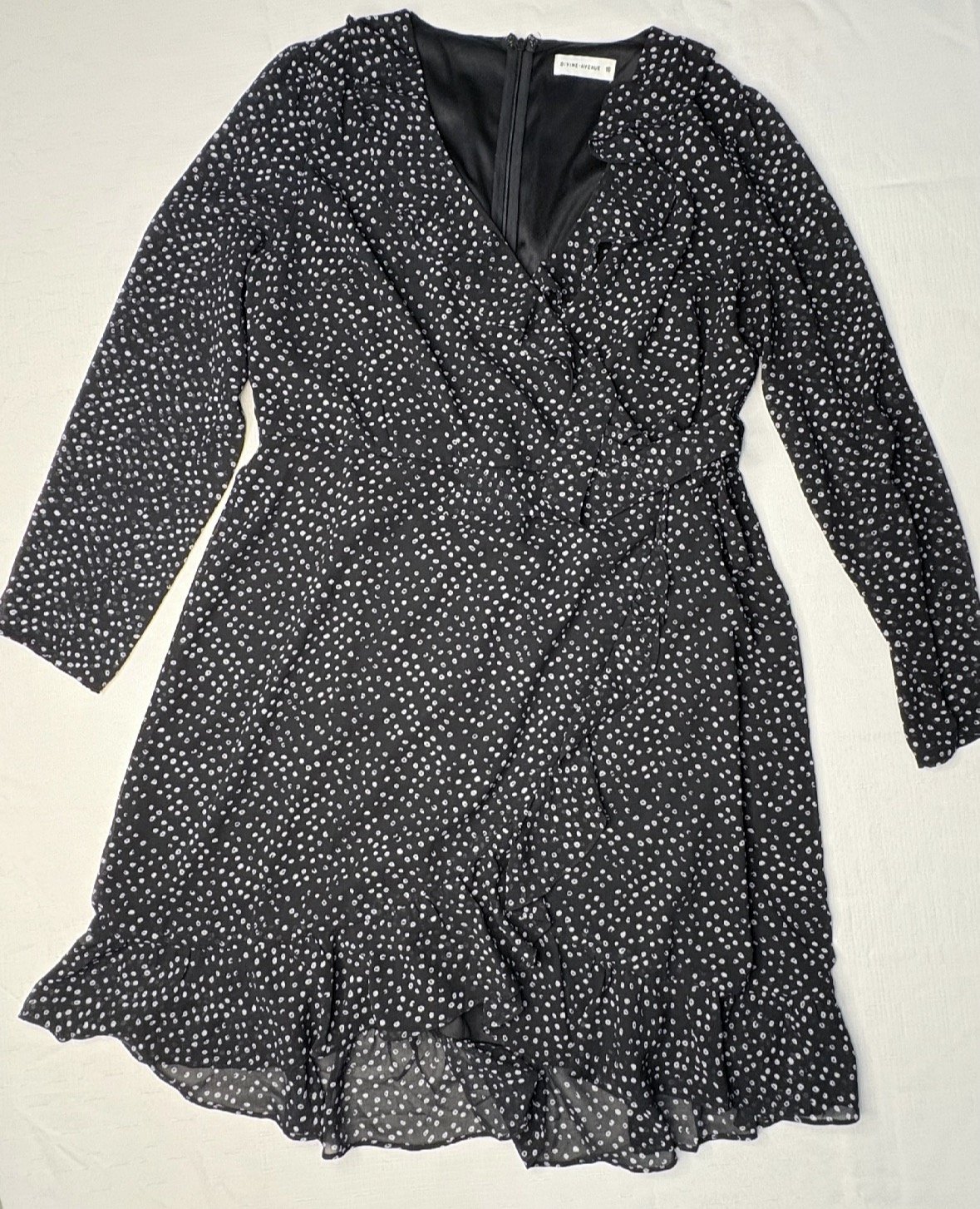 Black Polka Dot Skater Dress - Retro Chic (Size 16)