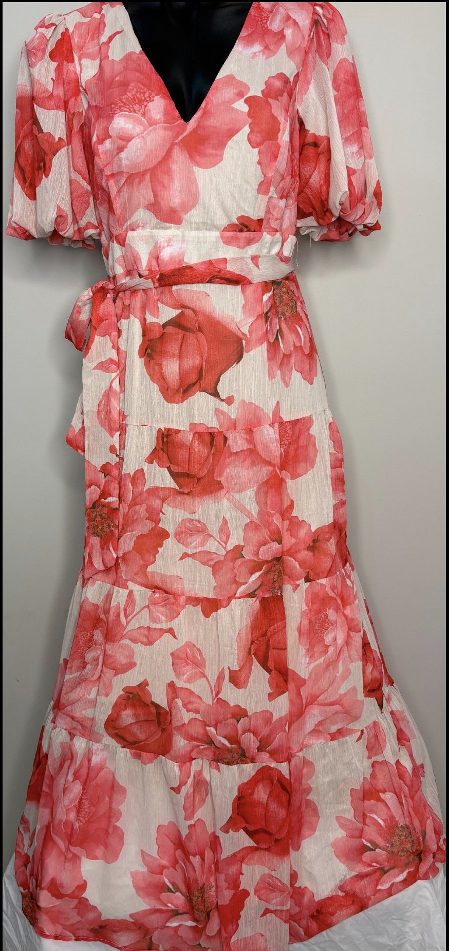 Gorgeous Full Length Layered Flowy Maxi Dress - Sophisticated Glamour (Size 10)