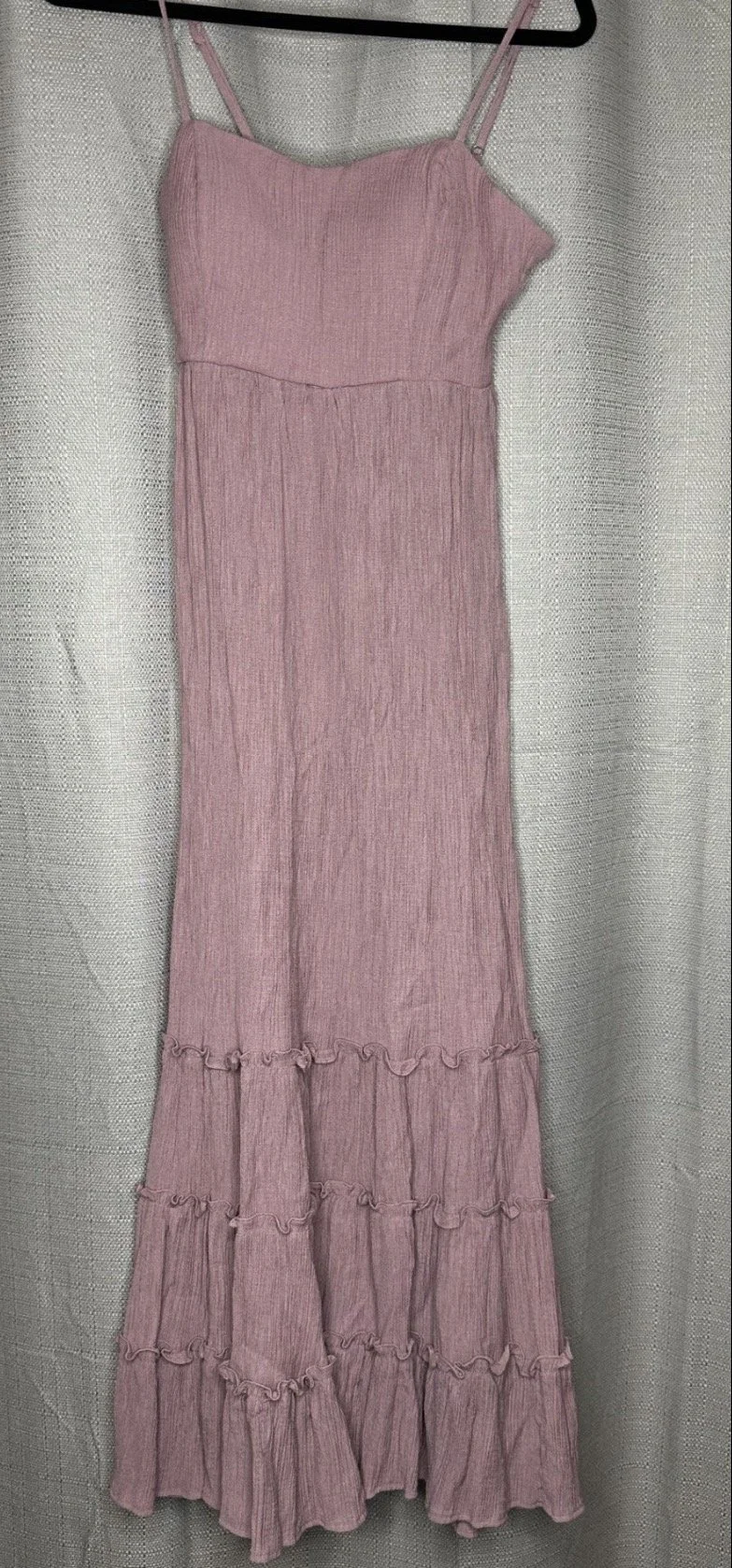 Pink Long Layered Maxi Dress - Flowing Feminine (Size 12)