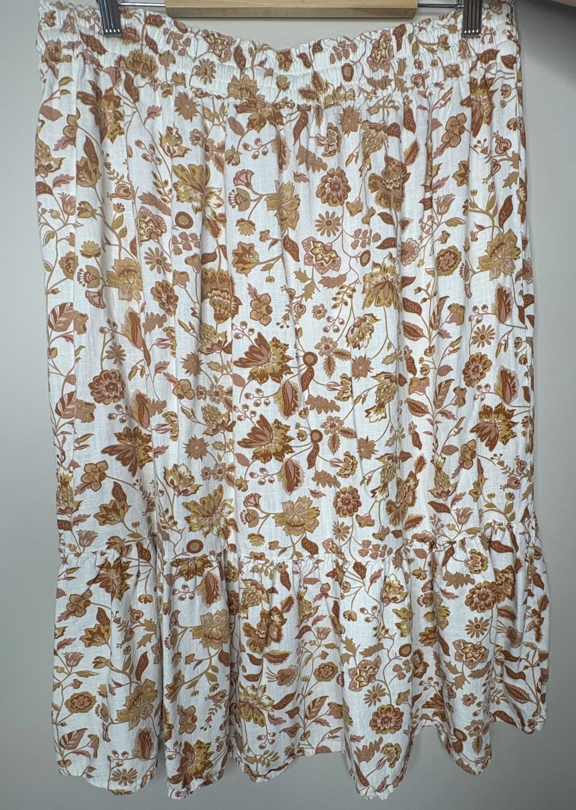 Plus Size Autumn Linen Maxi Skirt - Smart Casual (Size 20)