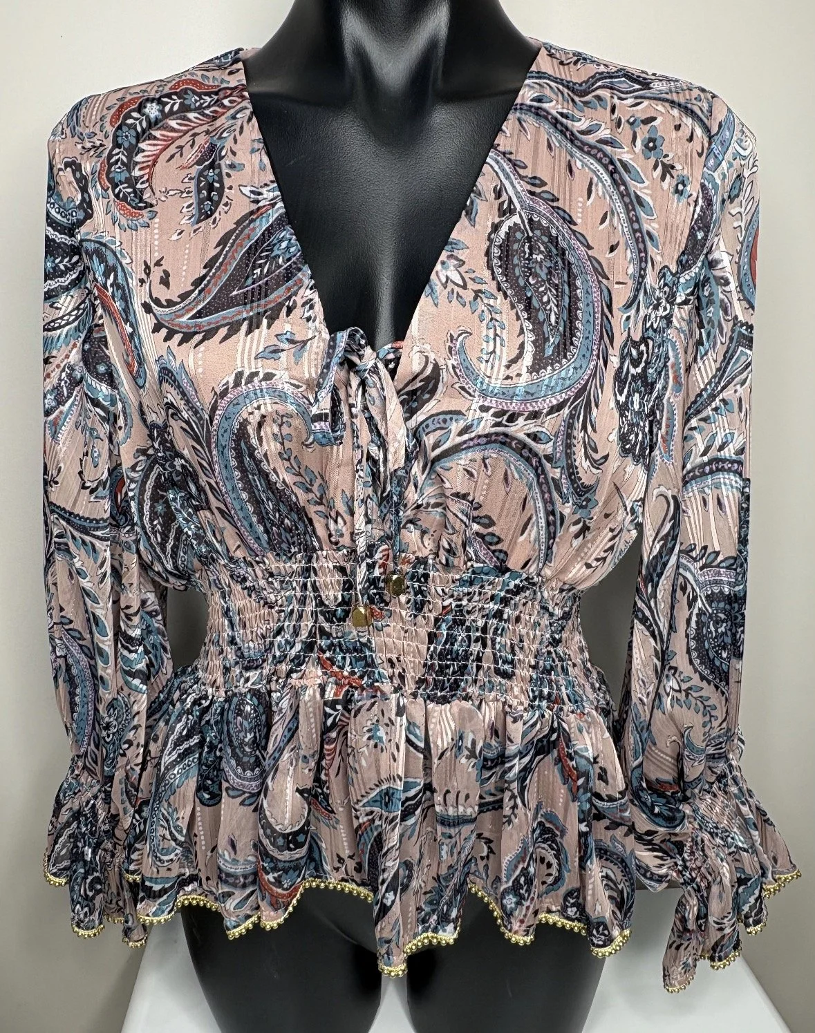 Filigree Blouse - Detailed Boho Style (Size 14 )