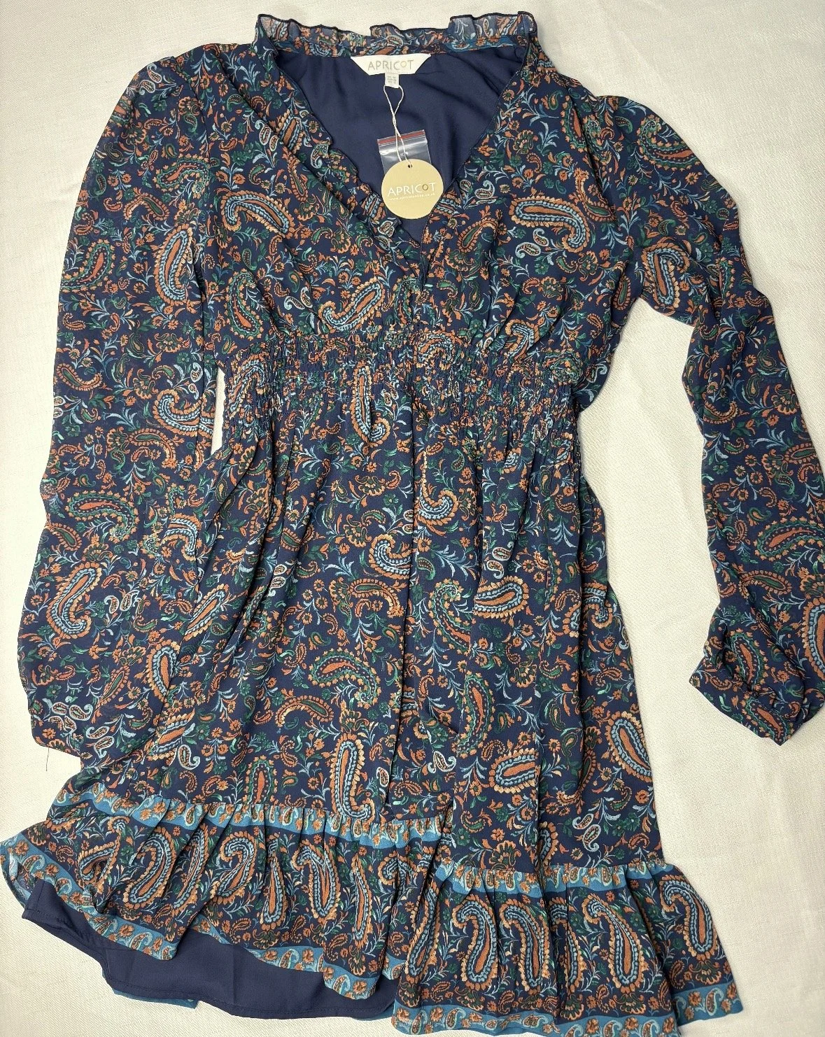 Navy Paisley + Floral Skater Dress - Classic Print (Size 14)